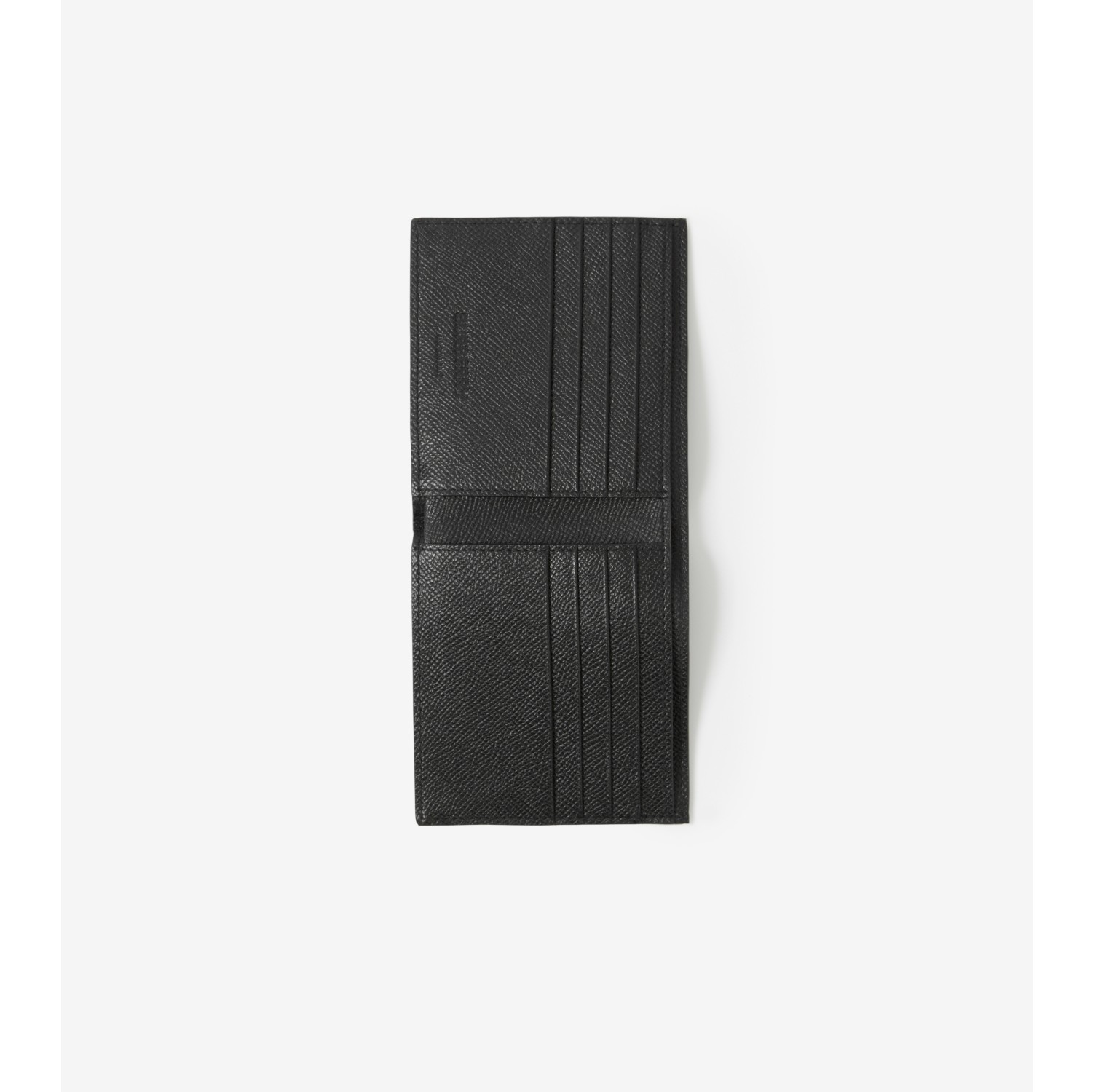 Grainy Leather TB Money Clip Wallet in Black - Men