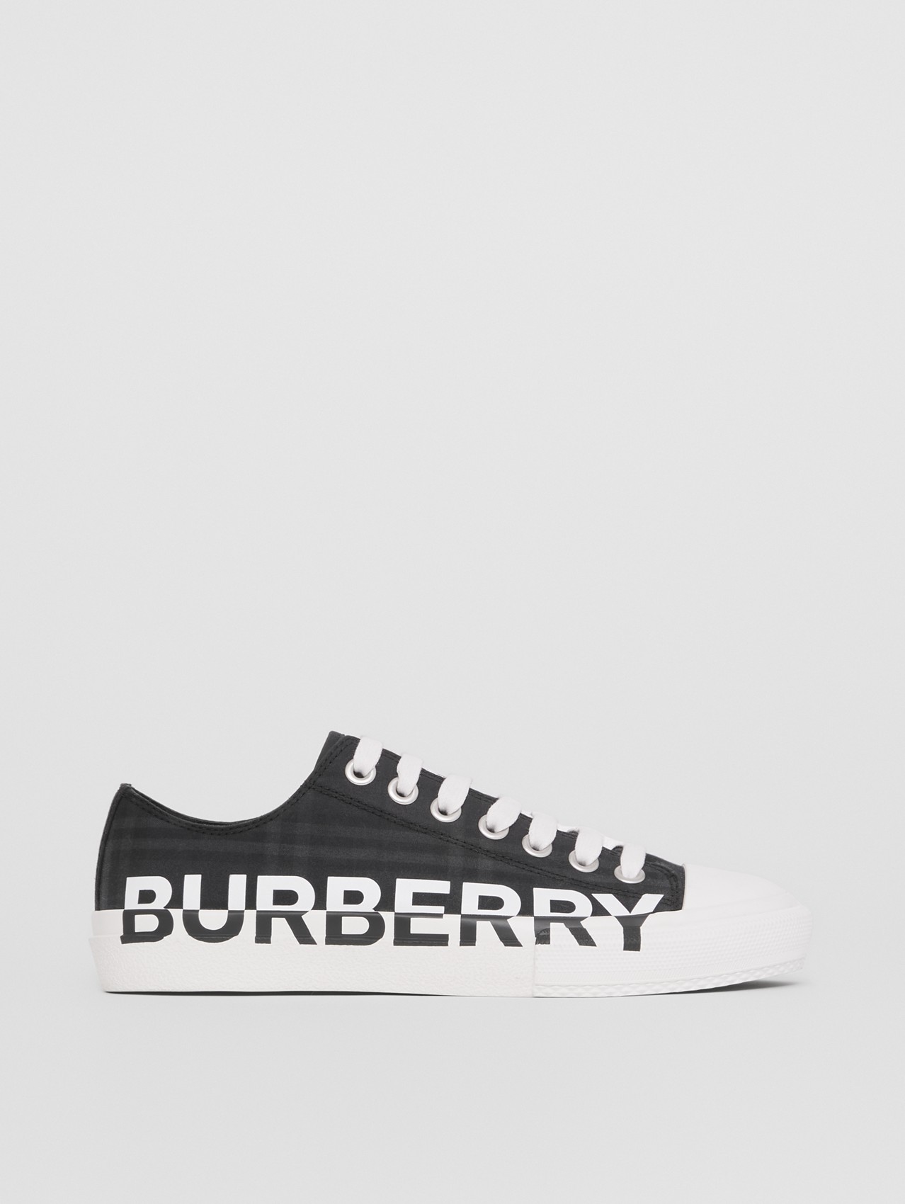 Baumwollsneaker im Karodesign mit Burberry-Logo (Dunkles Anthrazitfarben)