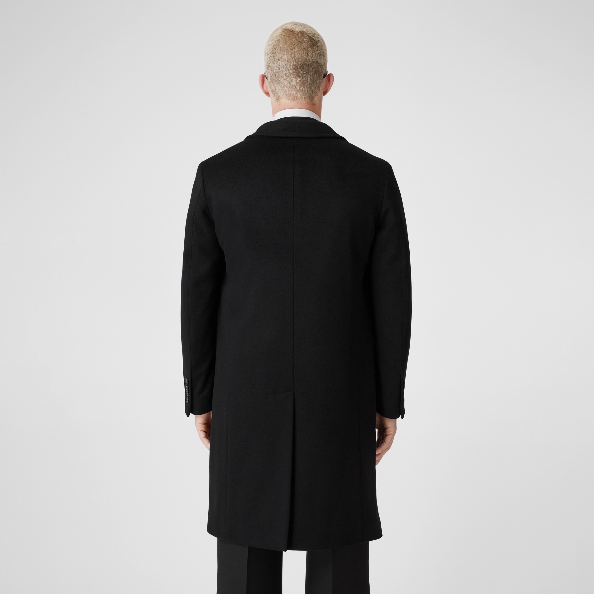 羊毛混纺量裁大衣 (黑色) - 男士 | Burberry® 博柏利官网 - 3