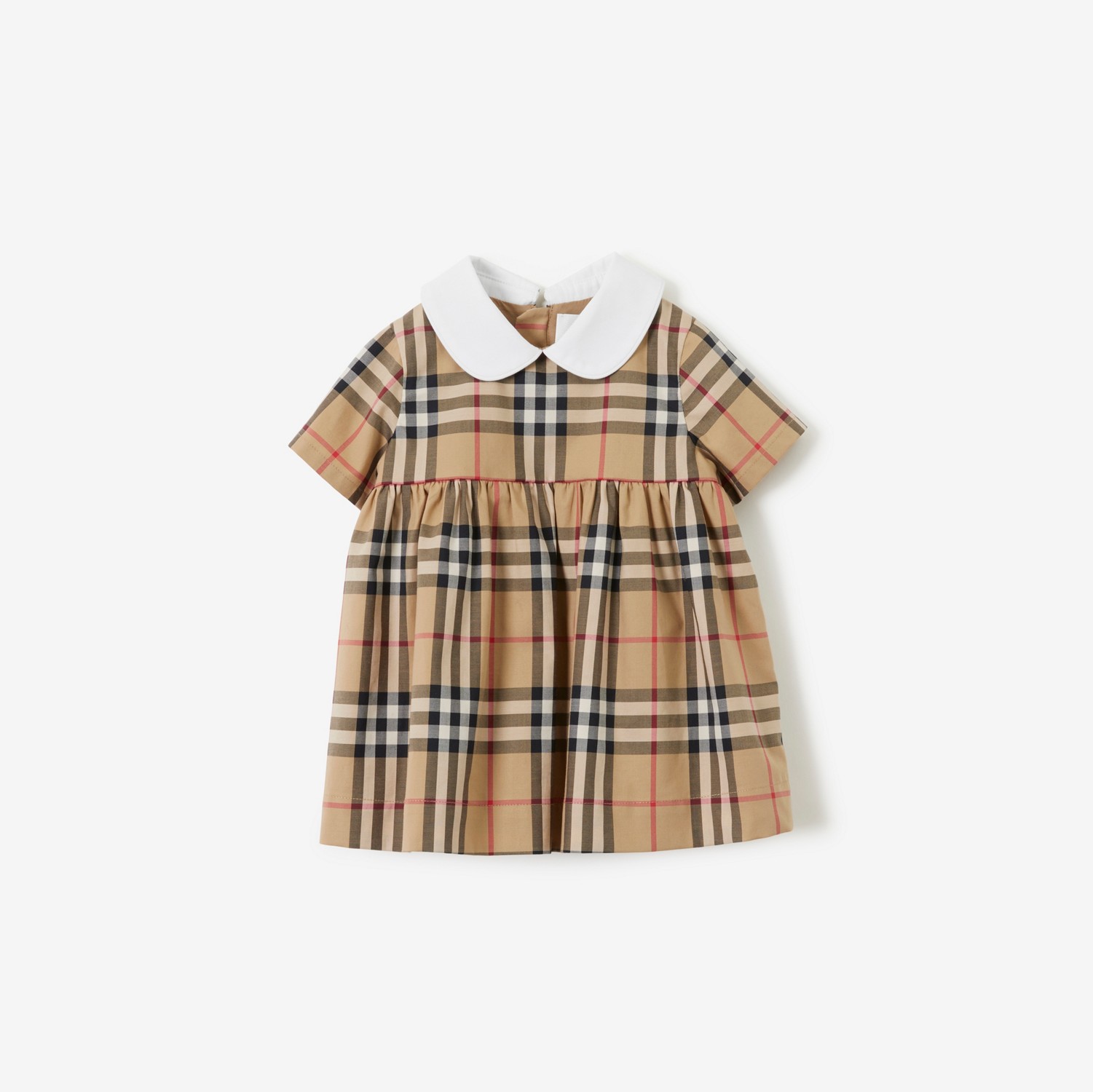 Check Stretch Cotton Dress with Bloomers in Archive Beige - Children | Burberry® Official