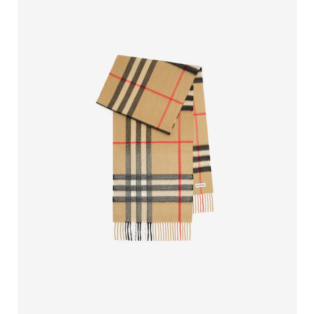  Check Embellished Cashmere Scarf