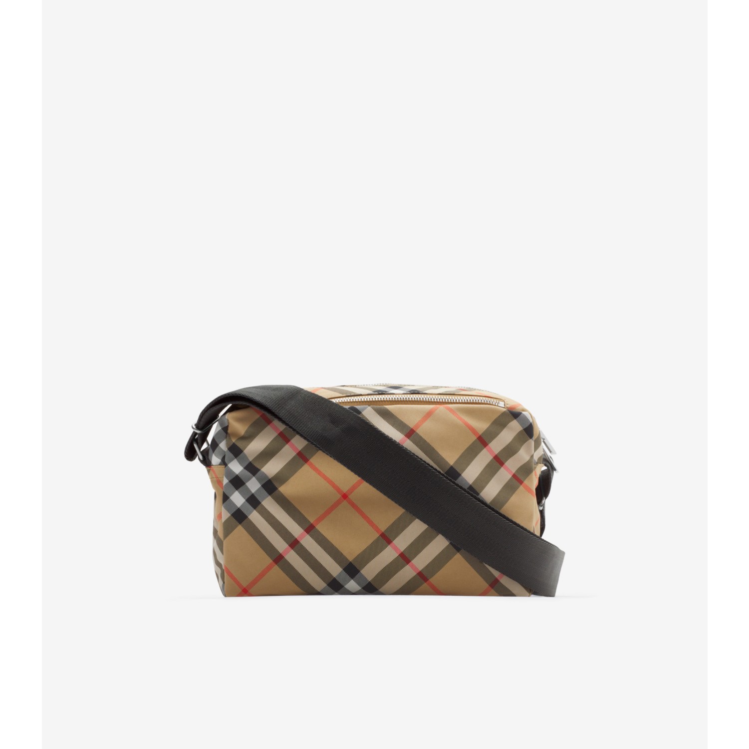 Check Crossbody Bag​ in Sand beige - Men, Nylon | Burberry® Official