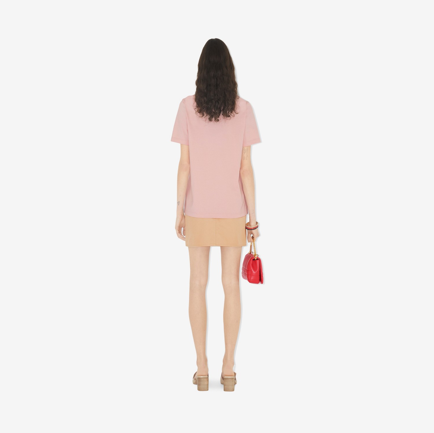 Camiseta en algodón con estampado de logotipo (Sorbete Rosa) - Mujer | Burberry® oficial