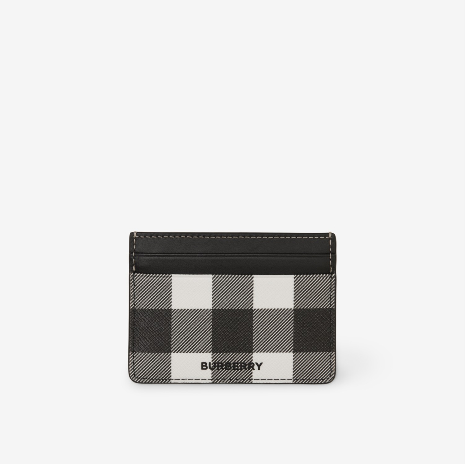 Check and Leather Card Case in Dark birch brown - Men, Canvas | Burberry®  Official