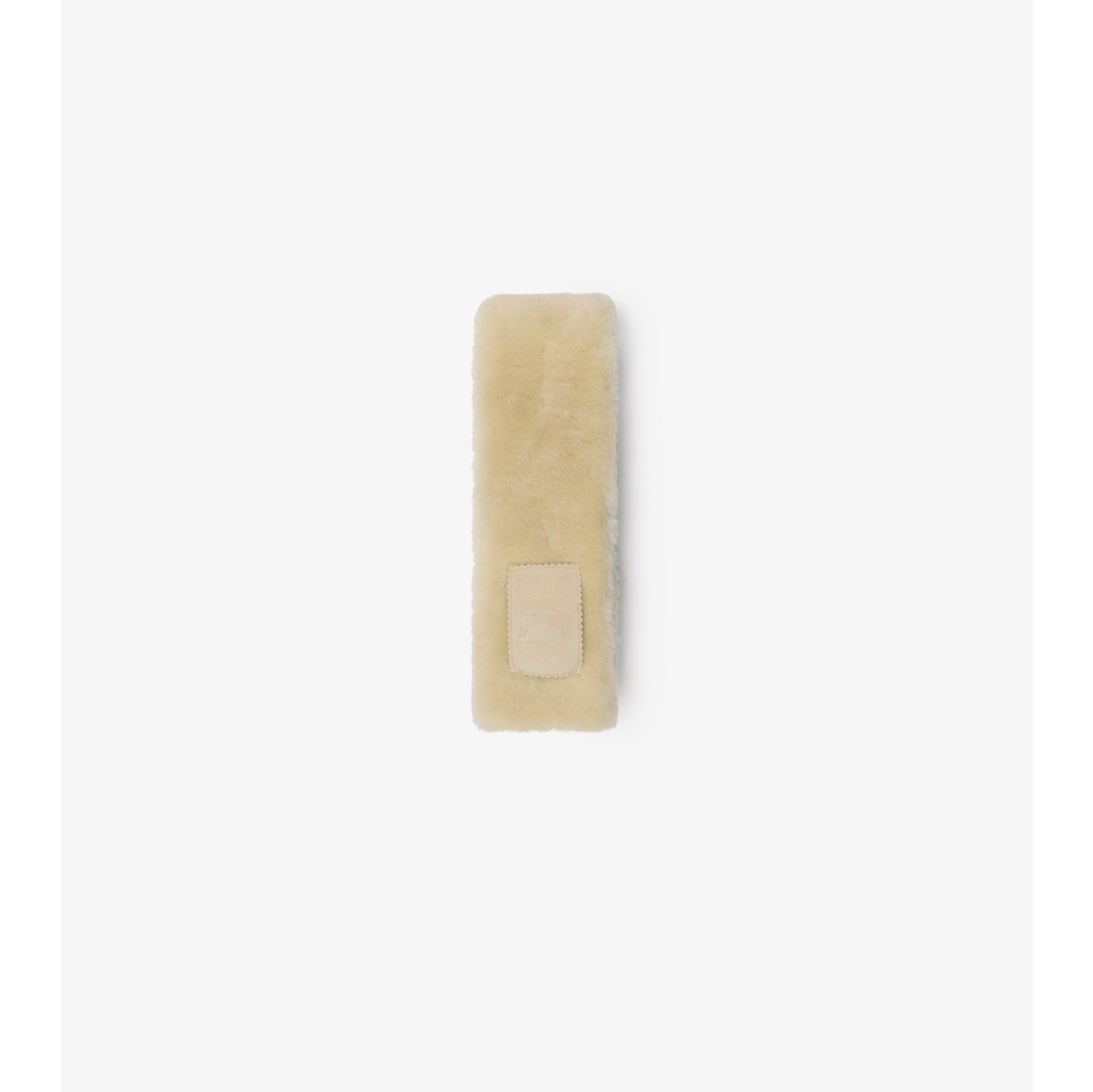 Narrow Label Shearling Scarf in Beige | Burberry® Official