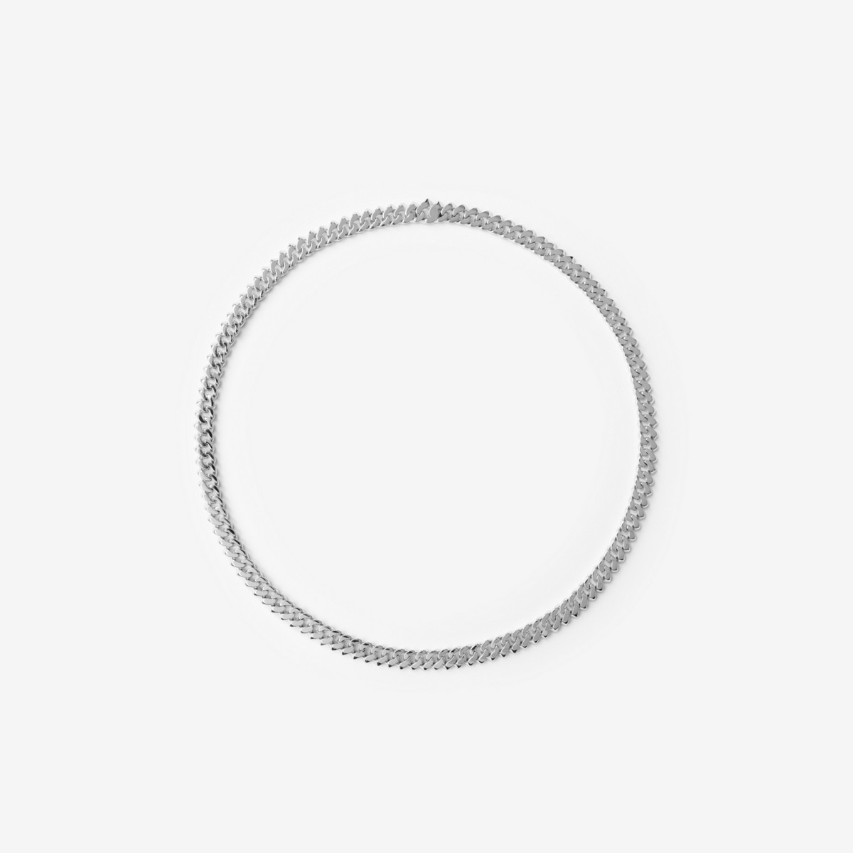 Shop Burberry Thorn Cuban Chain Necklace In Silver