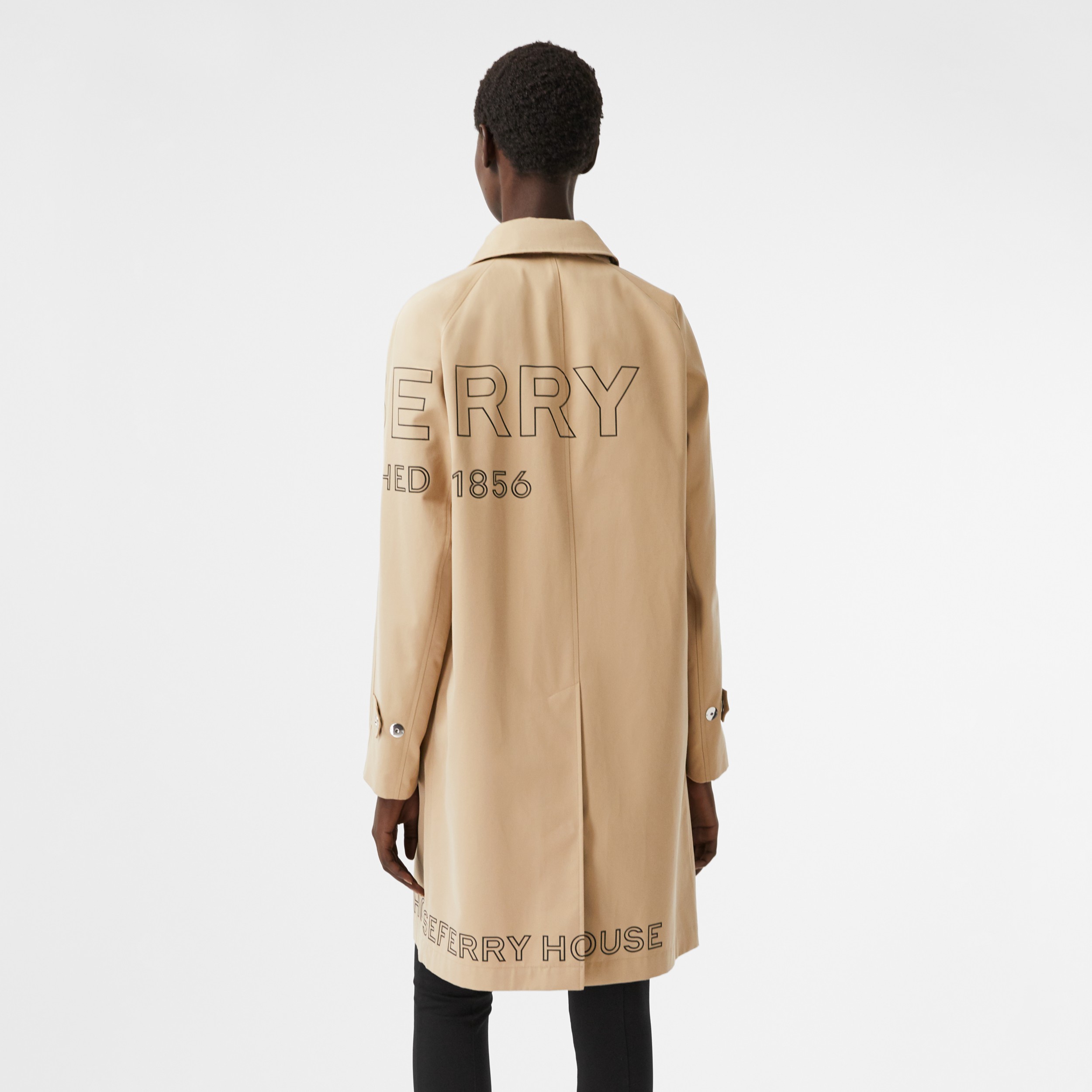 Abrigo tres cuartos en de gabardina Horseferry (Miel) - Mujer | Burberry® oficial