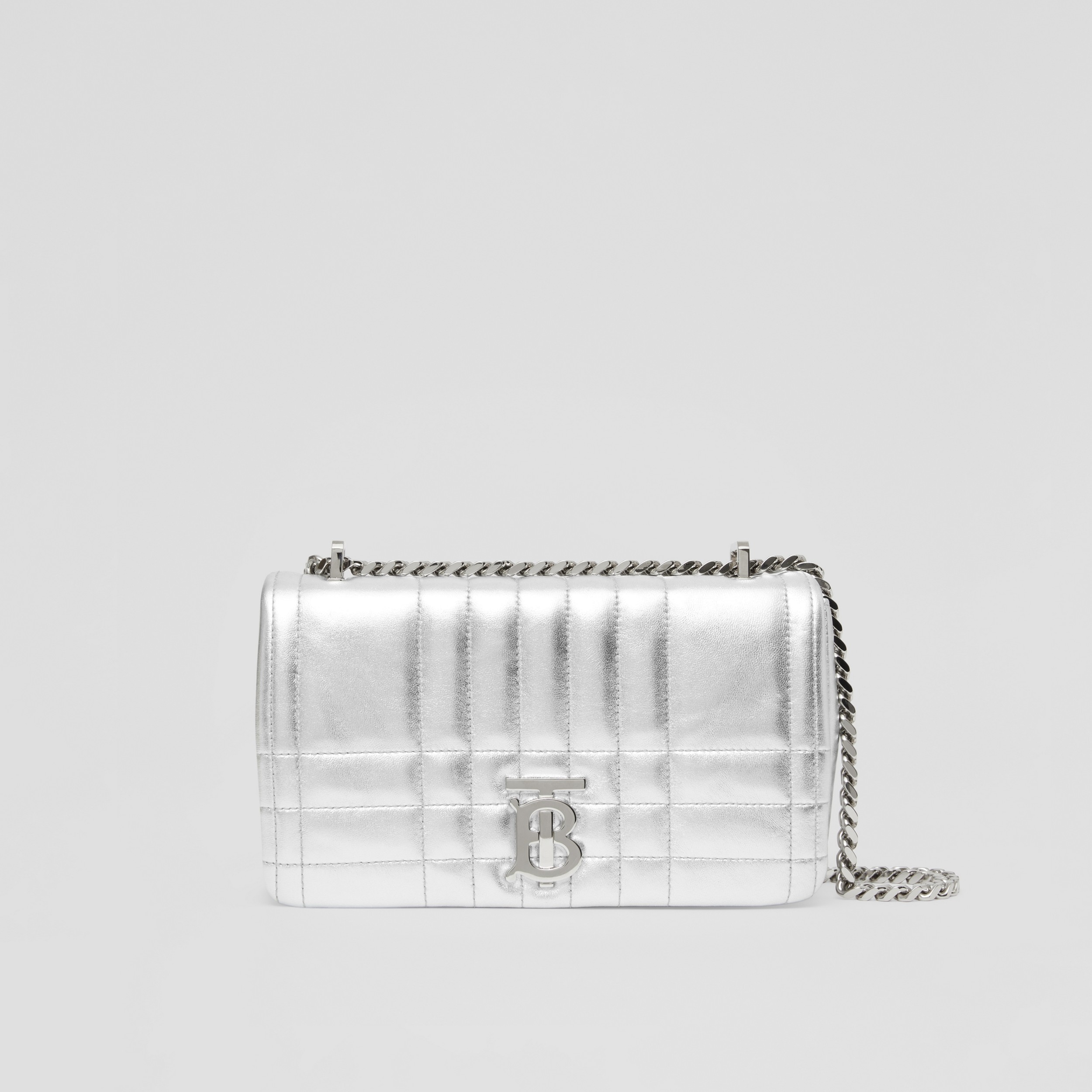 Quilted Metallic Leather Small Lola Bag in Silver - Women | Burberry® Official - 1