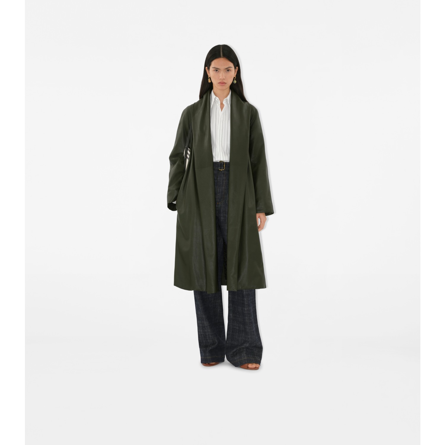 Leather Wrap Coat