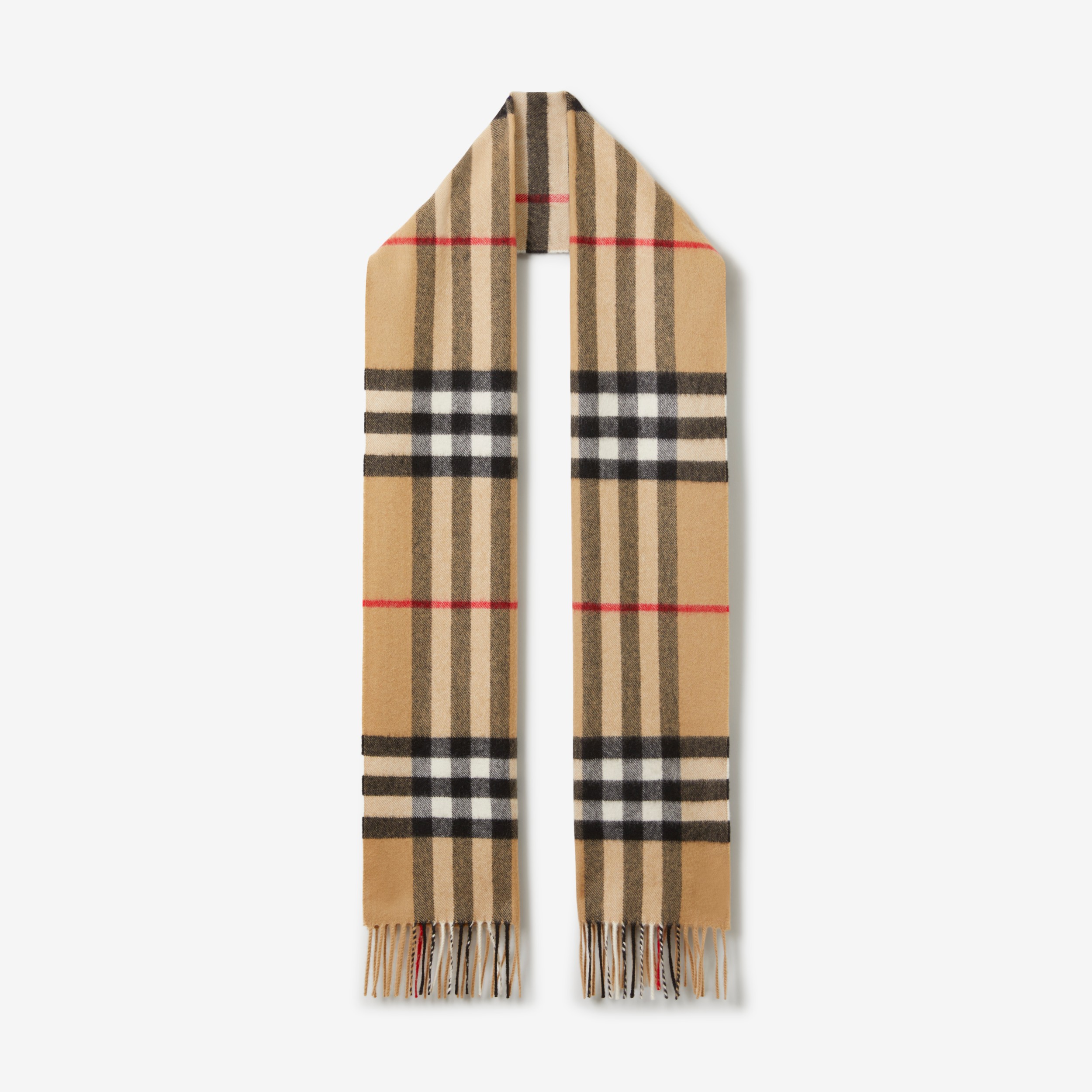 バーバリーチェック カシミアスカーフ (アーカイブベージュ) | Burberry®公式サイト