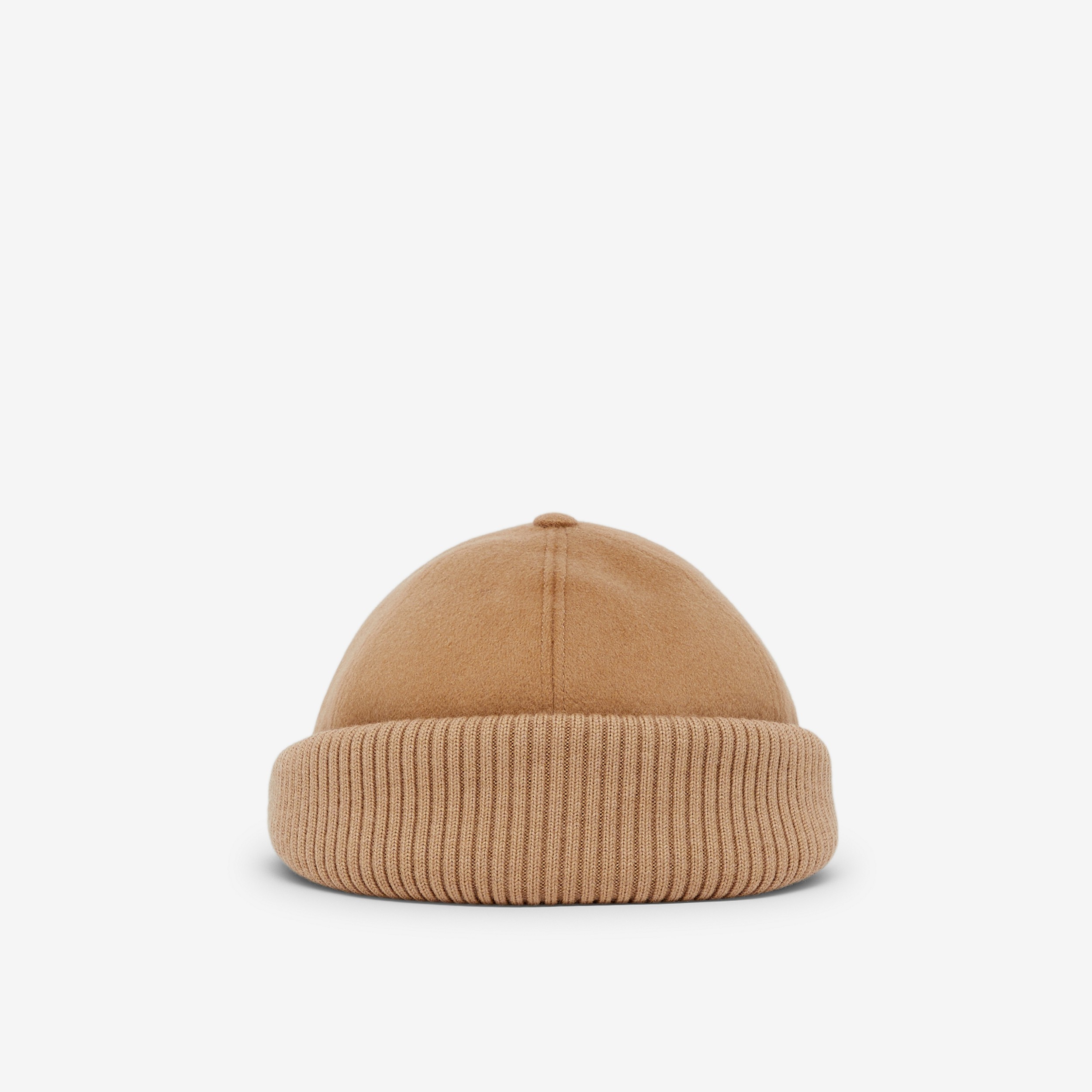 Monogram Motif Reconstructed Cashmere Baseball Cap in Camel | Burberry® Official - 2