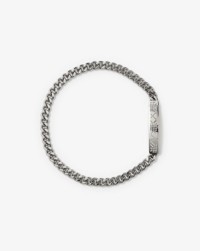Engraved Check Chain Bracelet in colour Silver