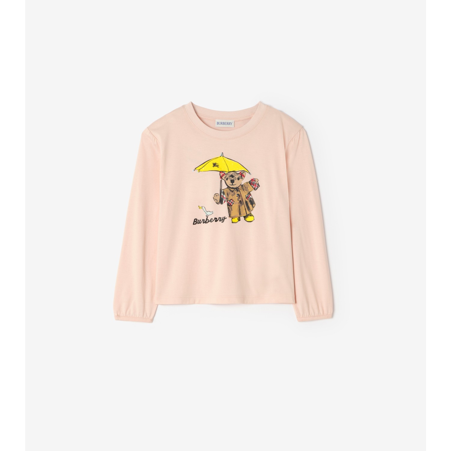 Baumwoll-Langarmshirt mit Bär im Regen