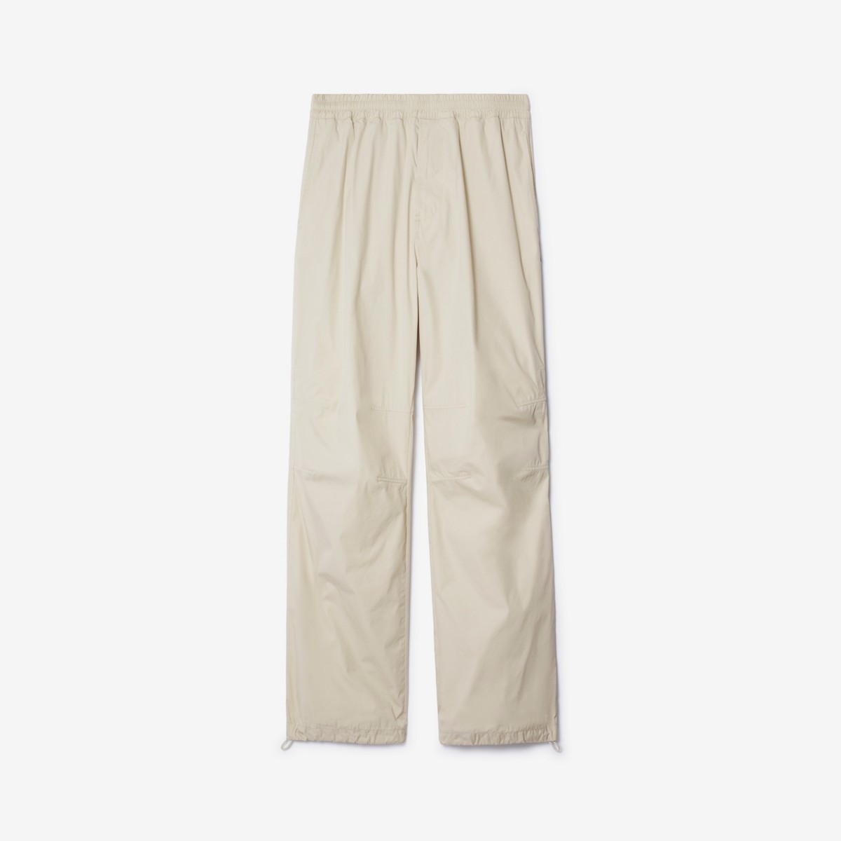 Shop Burberry Cotton Blend Trousers In Wheat