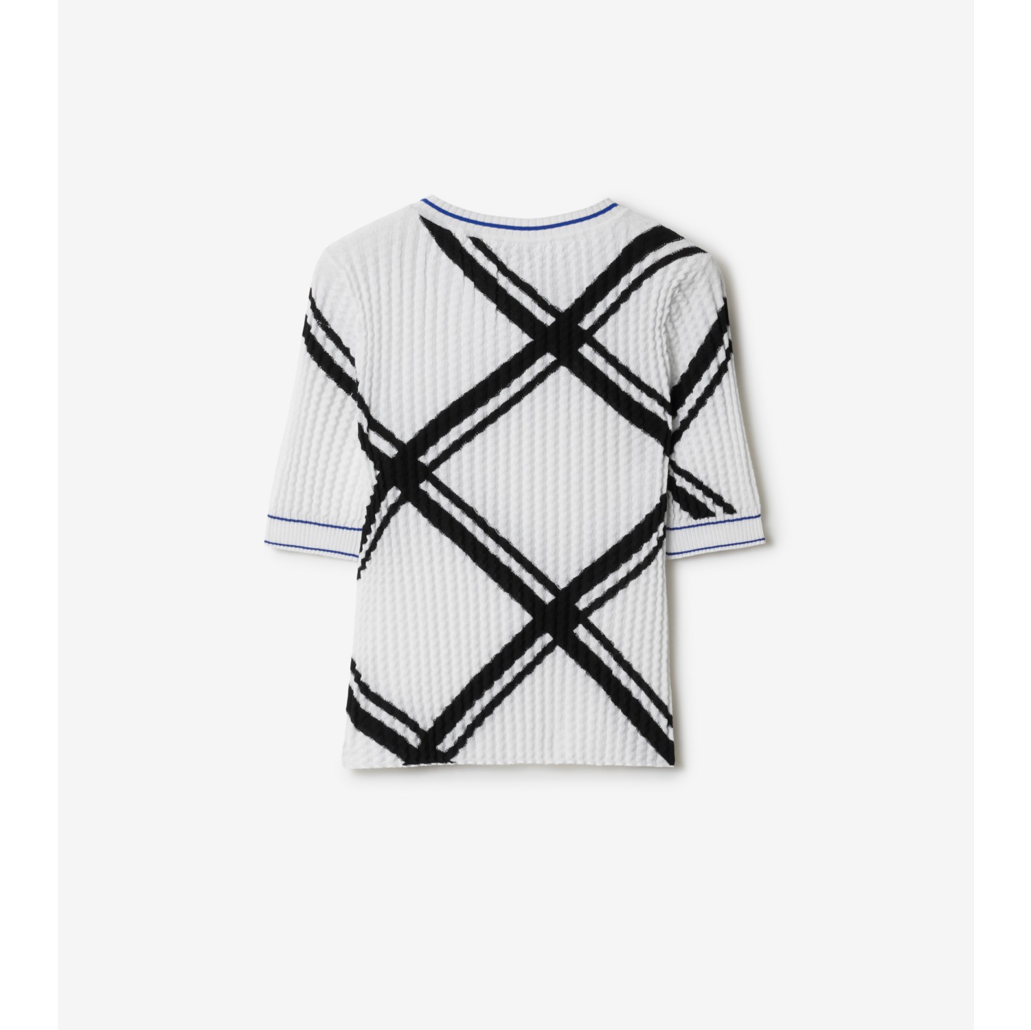 Check Cotton Top in Black/white - Women, Silk | Burberry® Official