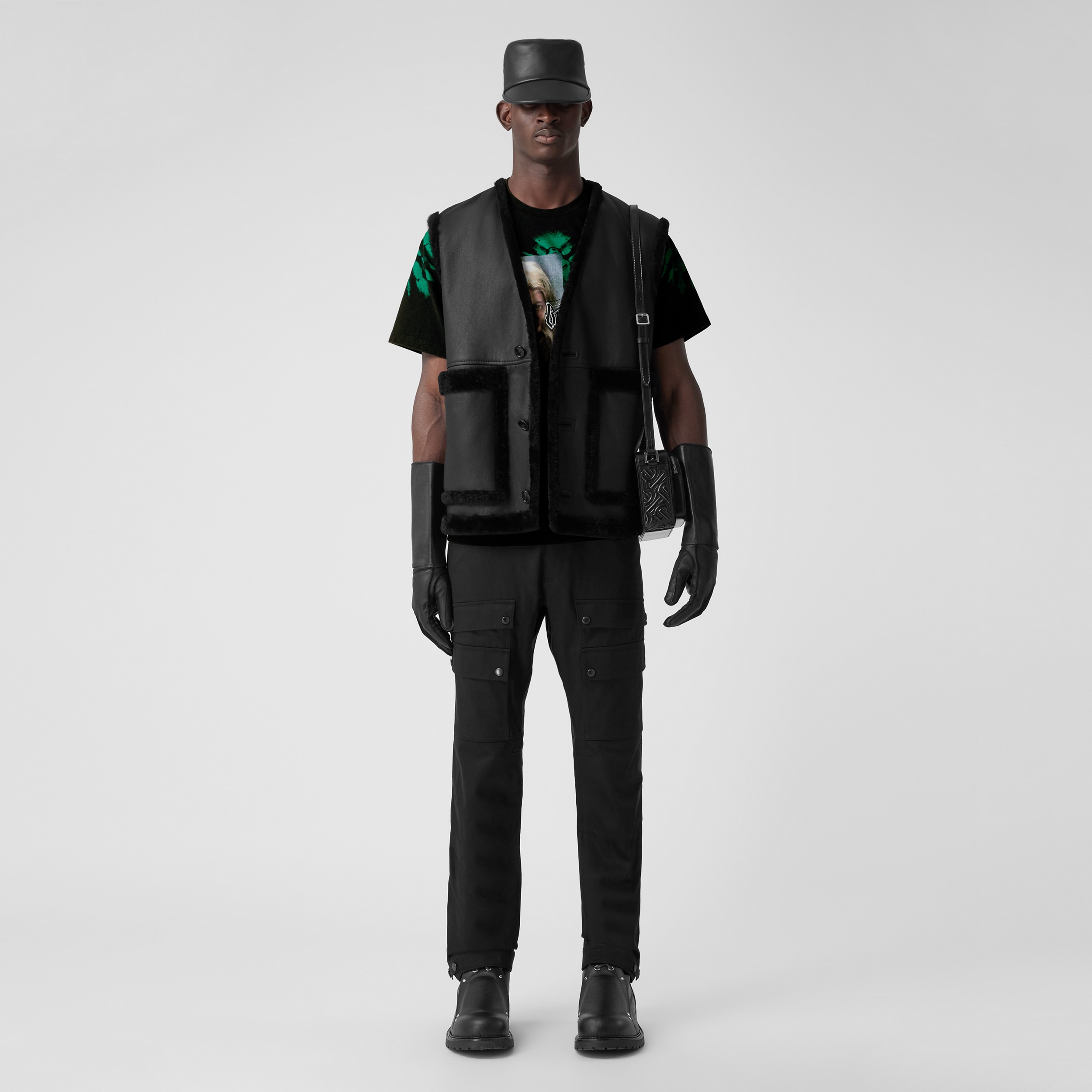 Pantalon cargo en coton avec logo brodé (Noir) - Homme | Site officiel Burberry® - 4