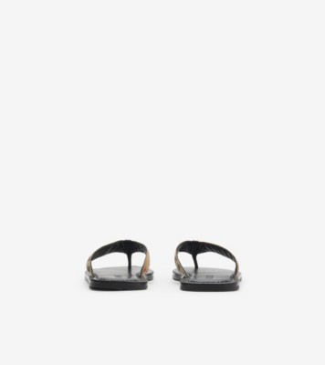 Check Pavilion Sandals​ in Sand - Men, Nylon | Burberry