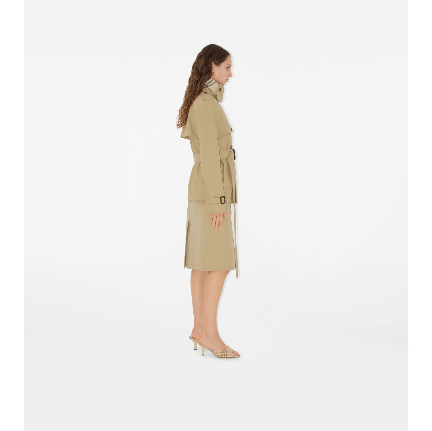 Chaqueta estilo trench coat en mezcla de algodón