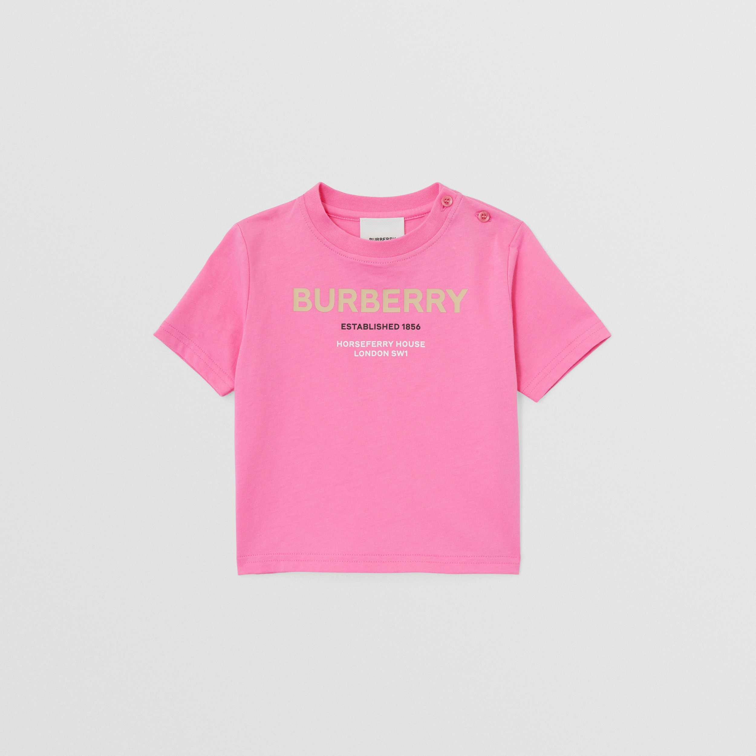 Horseferry 印花棉质 T 恤衫 (泡泡糖粉红) - 儿童 | Burberry® 博柏利官网 - 1