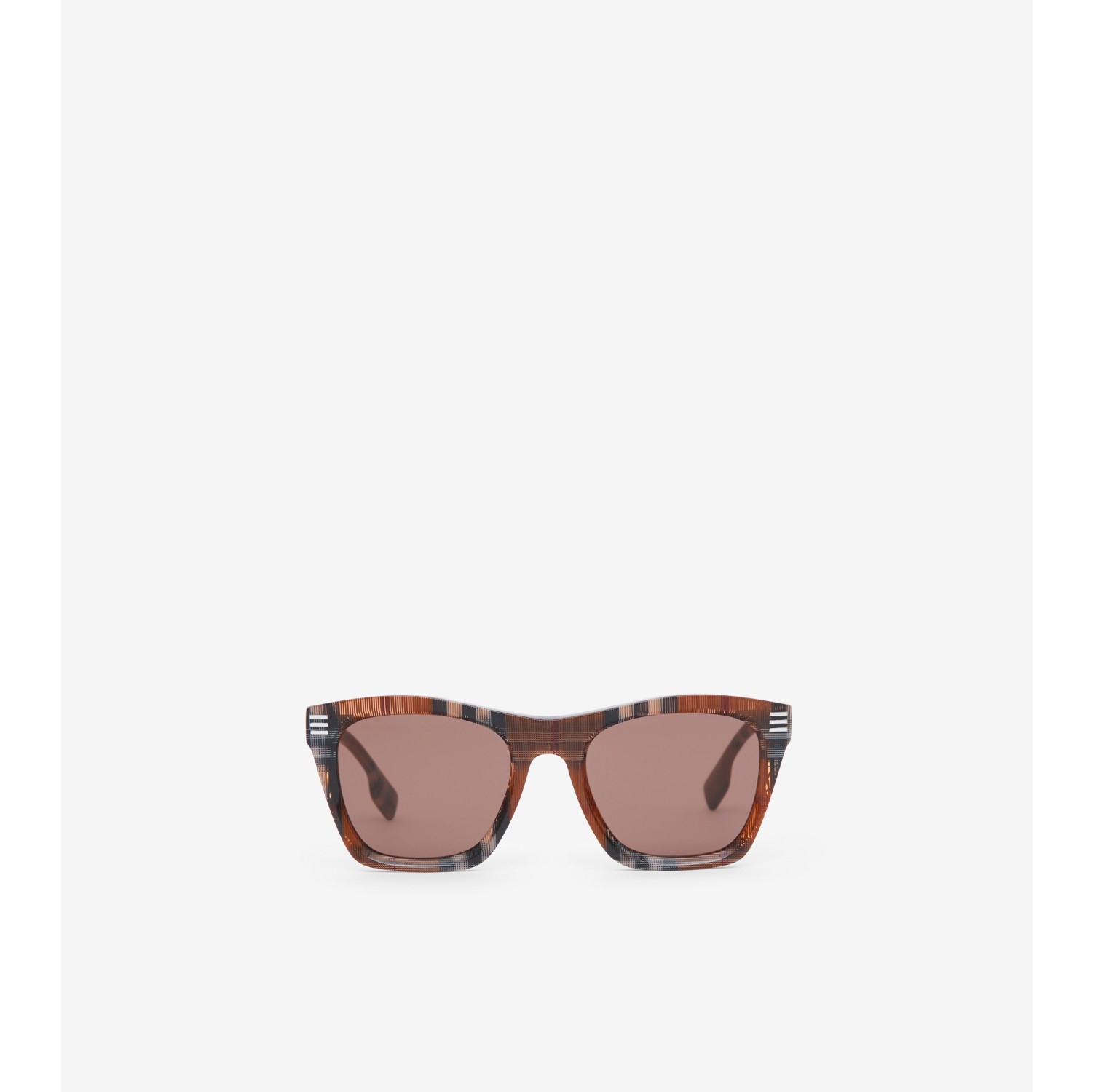 Check Square Sunglasses in Birch brown - Men | Burberry® Official