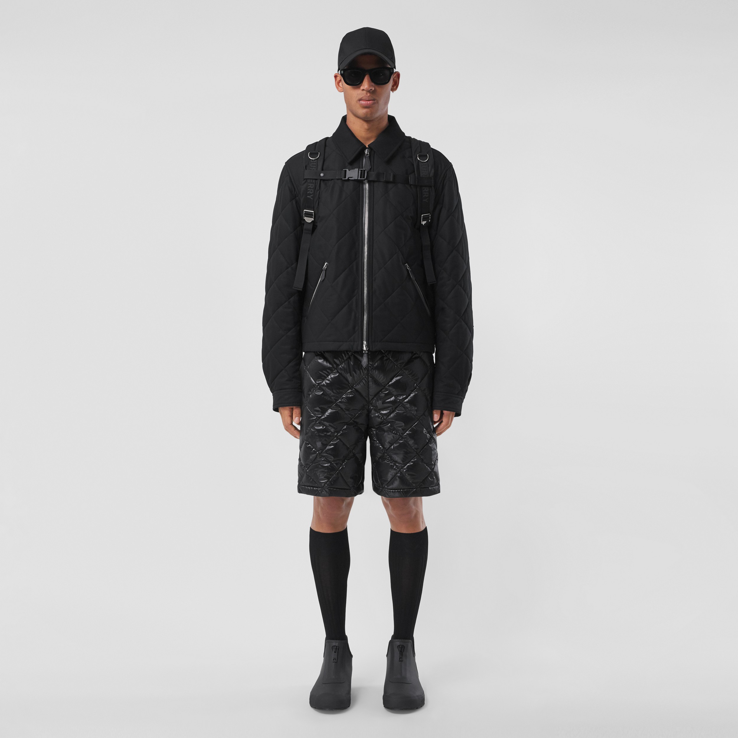Diamond Quilted Cotton Gabardine Jacket in Black - Men | Burberry® Official - 1
