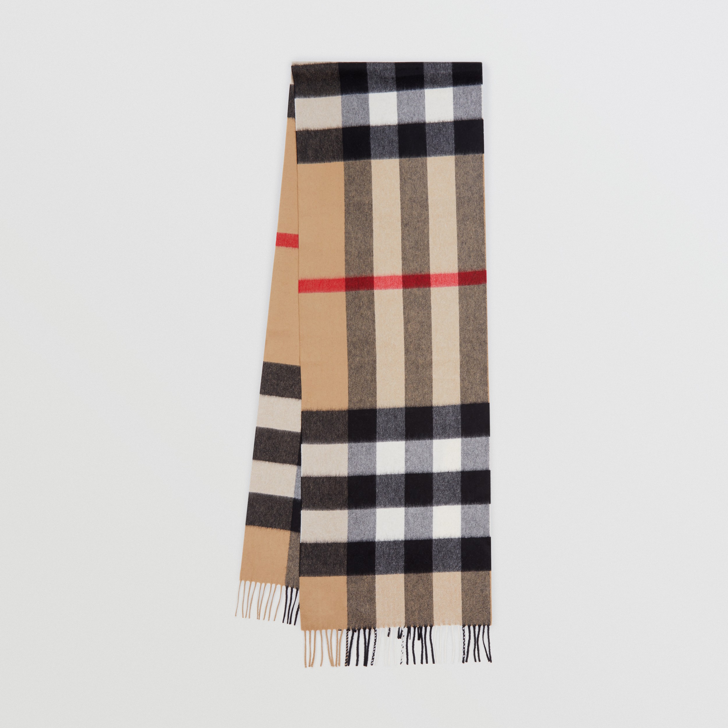 Check Cashmere Scarf in Archive Beige | Burberry® Official - 1