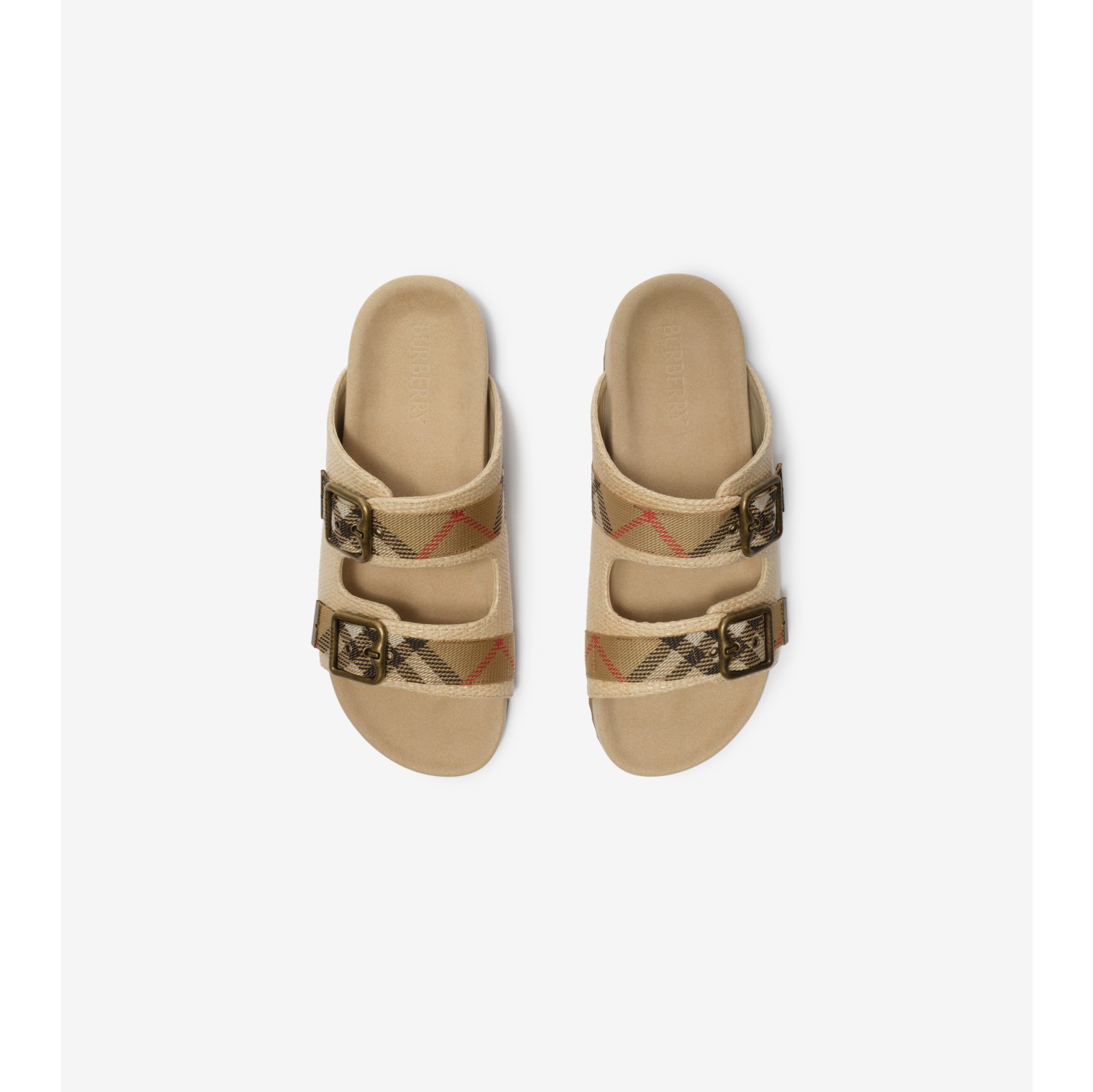 Raffia-effect Urchin Sandals in Reed beige - Women | Burberry® Official