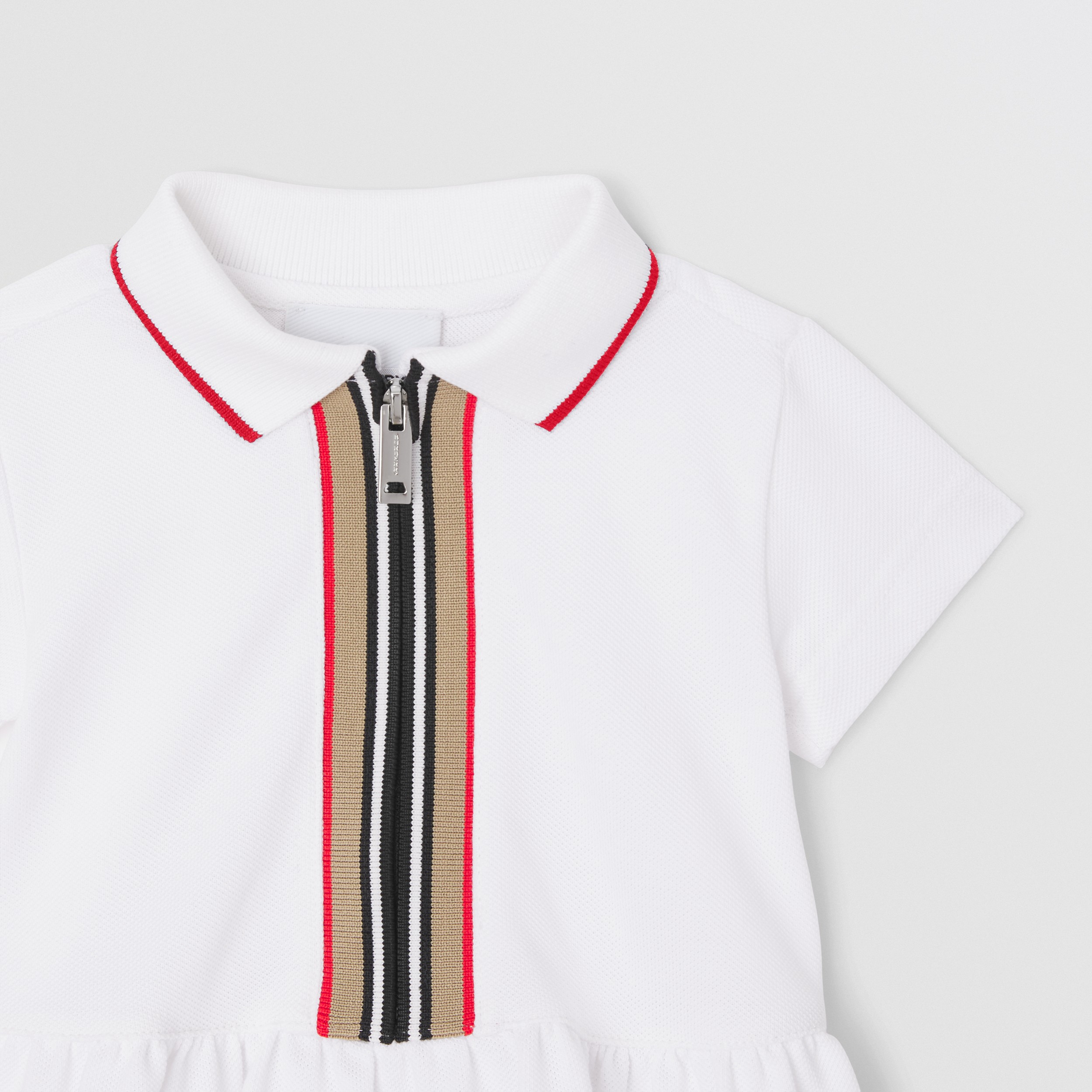 Icon Stripe Detail Cotton Dress with Bloomers in White - Children | Burberry® Official - 4