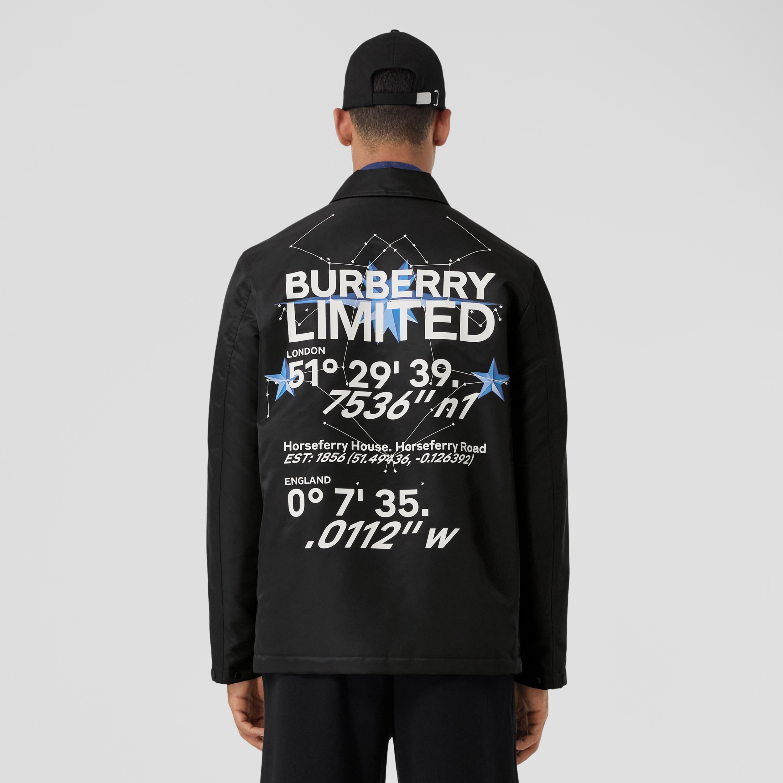 Constellation Print Nylon Padded Jacket in Black - Men | Burberry® Official - 3