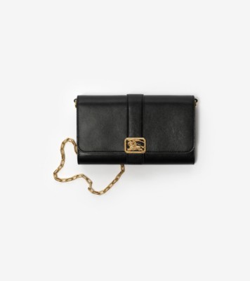 BURBERRY ケース チェーン&ストラップ付きコンパクトウォレット黒 ライダー チェーンストラップ ウォレット (ブラック) - ウィメンズ