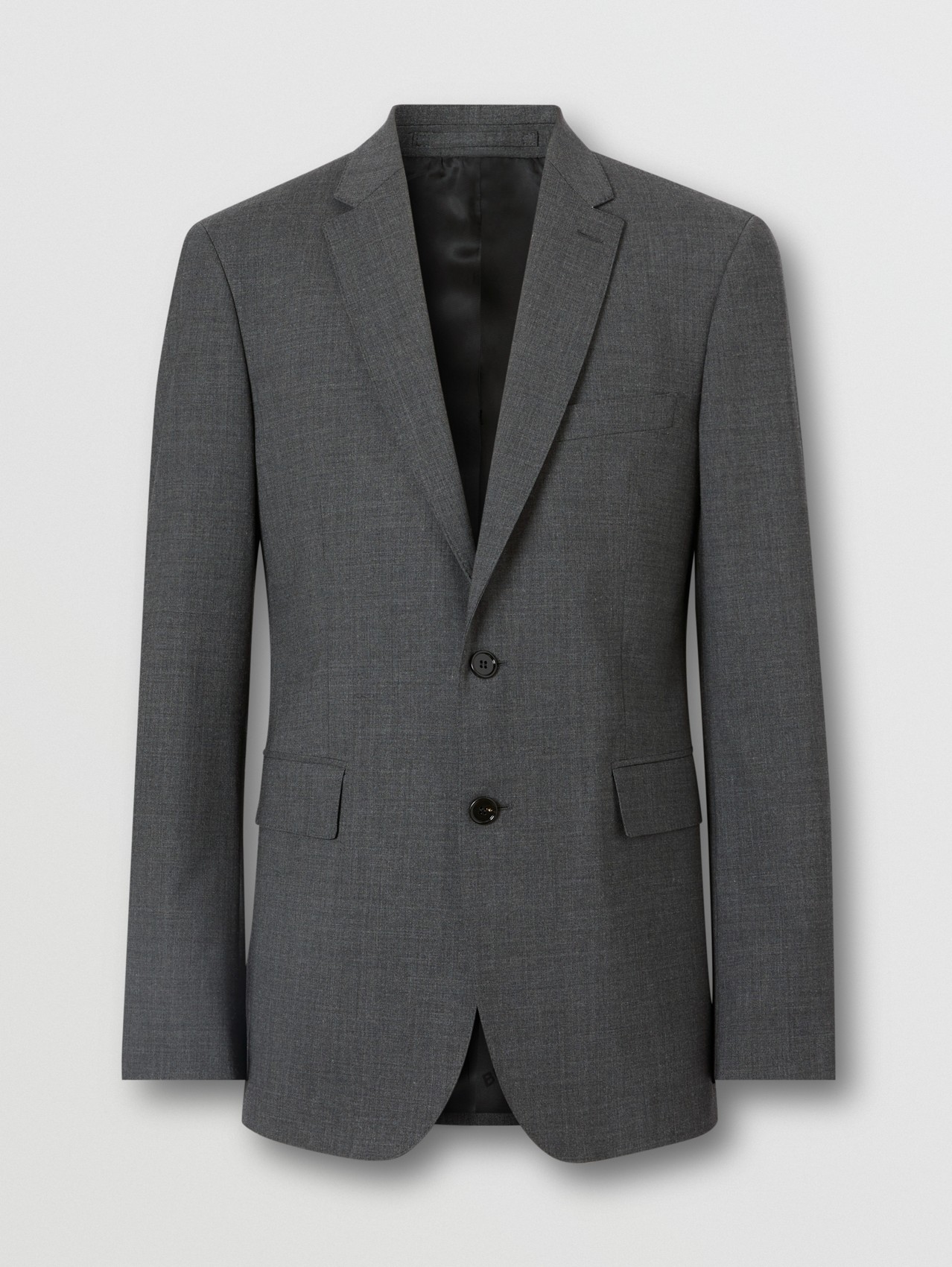 Slim Fit Stretch Wool Suit in Cloud Grey Melange