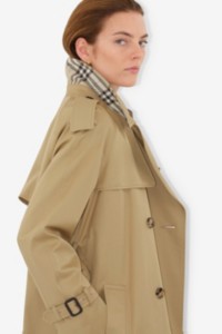 Woman wearing Long Castleford Trench Coat