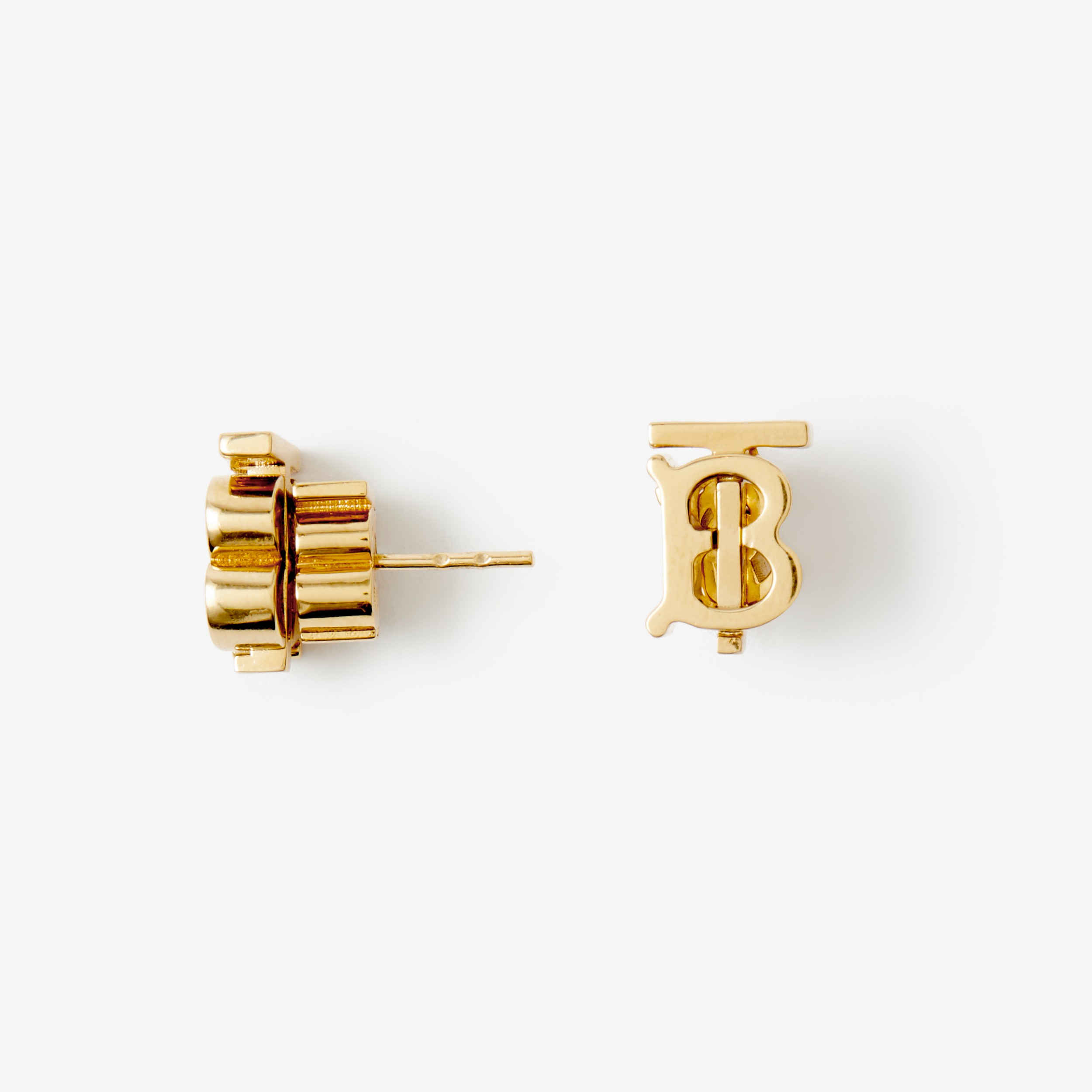 Gold-plated Monogram Motif Earrings in Light - Women | Burberry® Official - 1
