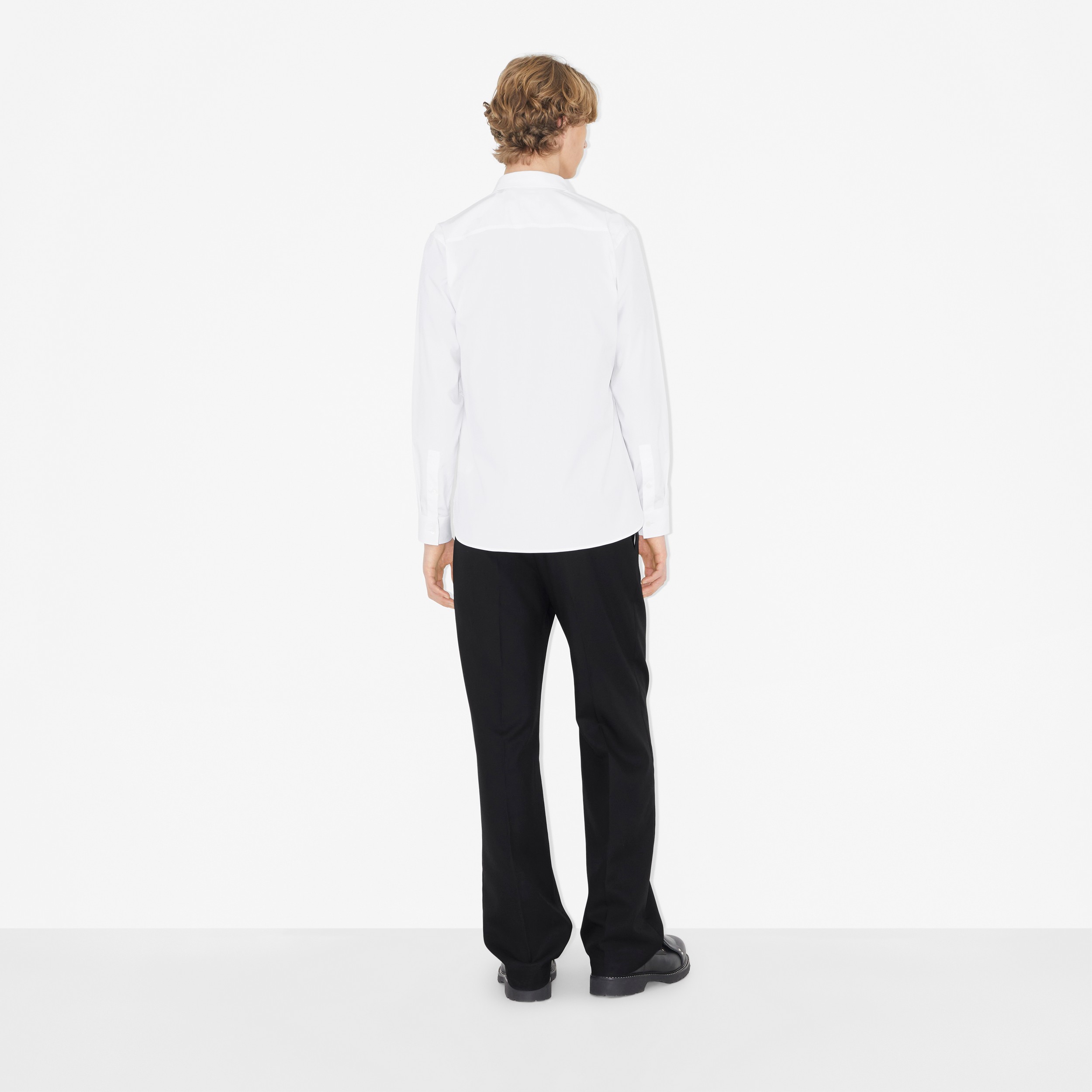 Camicia in cotone stretch con EKD (Bianco) - Uomo | Sito ufficiale Burberry® - 4