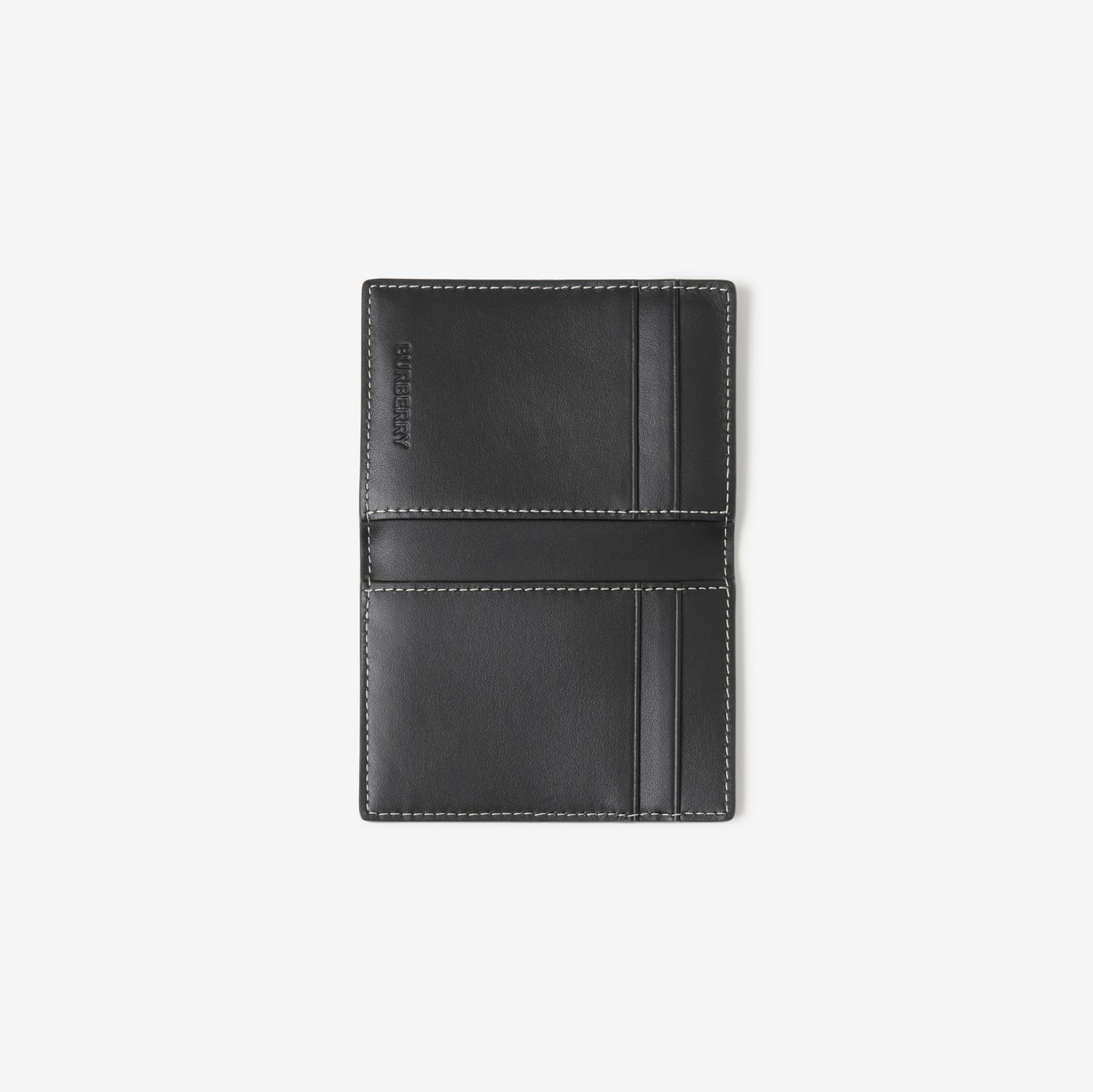 Check and Leather Folding Card Case in Dark Birch Brown - Men | Burberry® Official