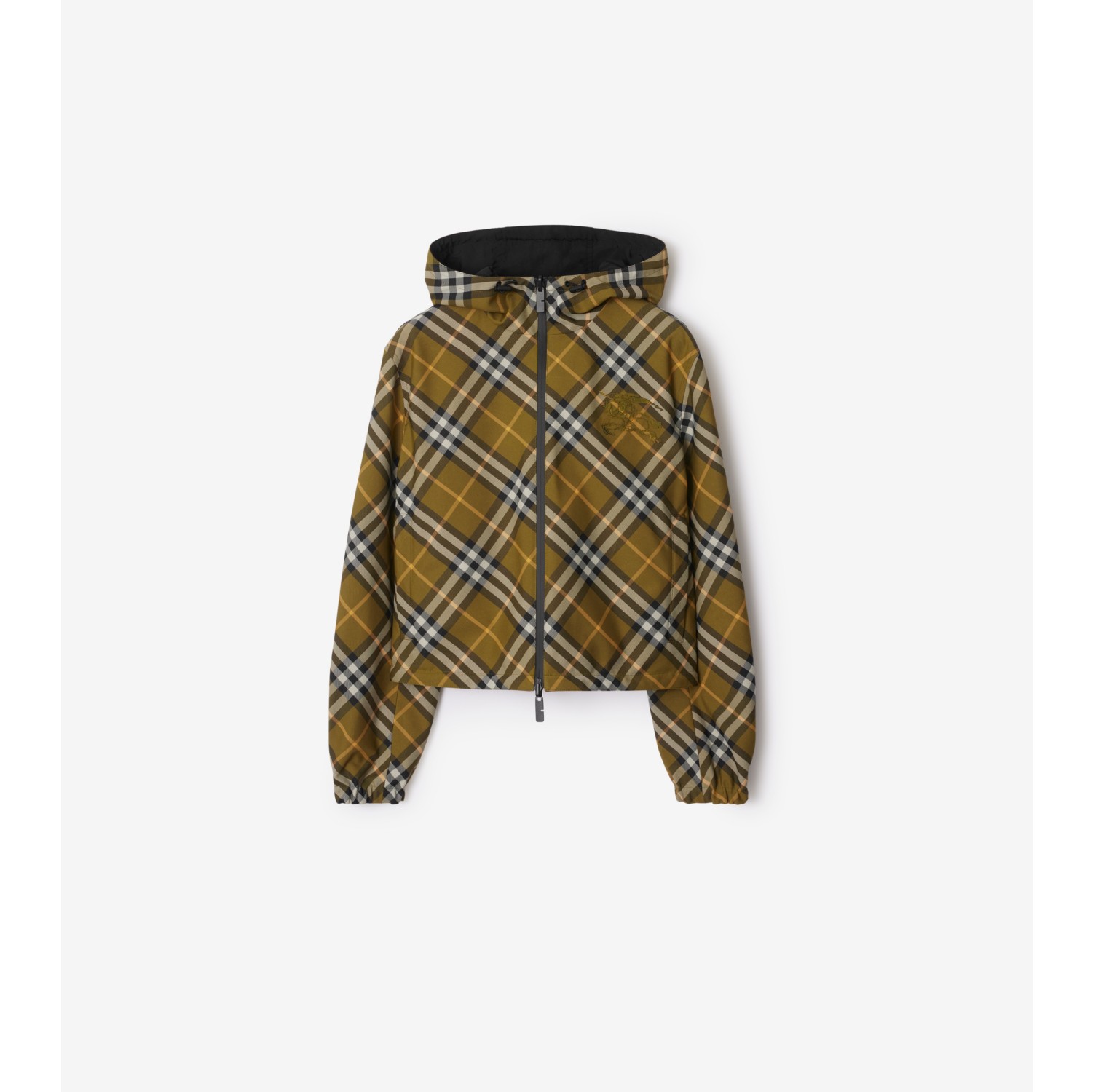 Cropped Reversible Check Jacket