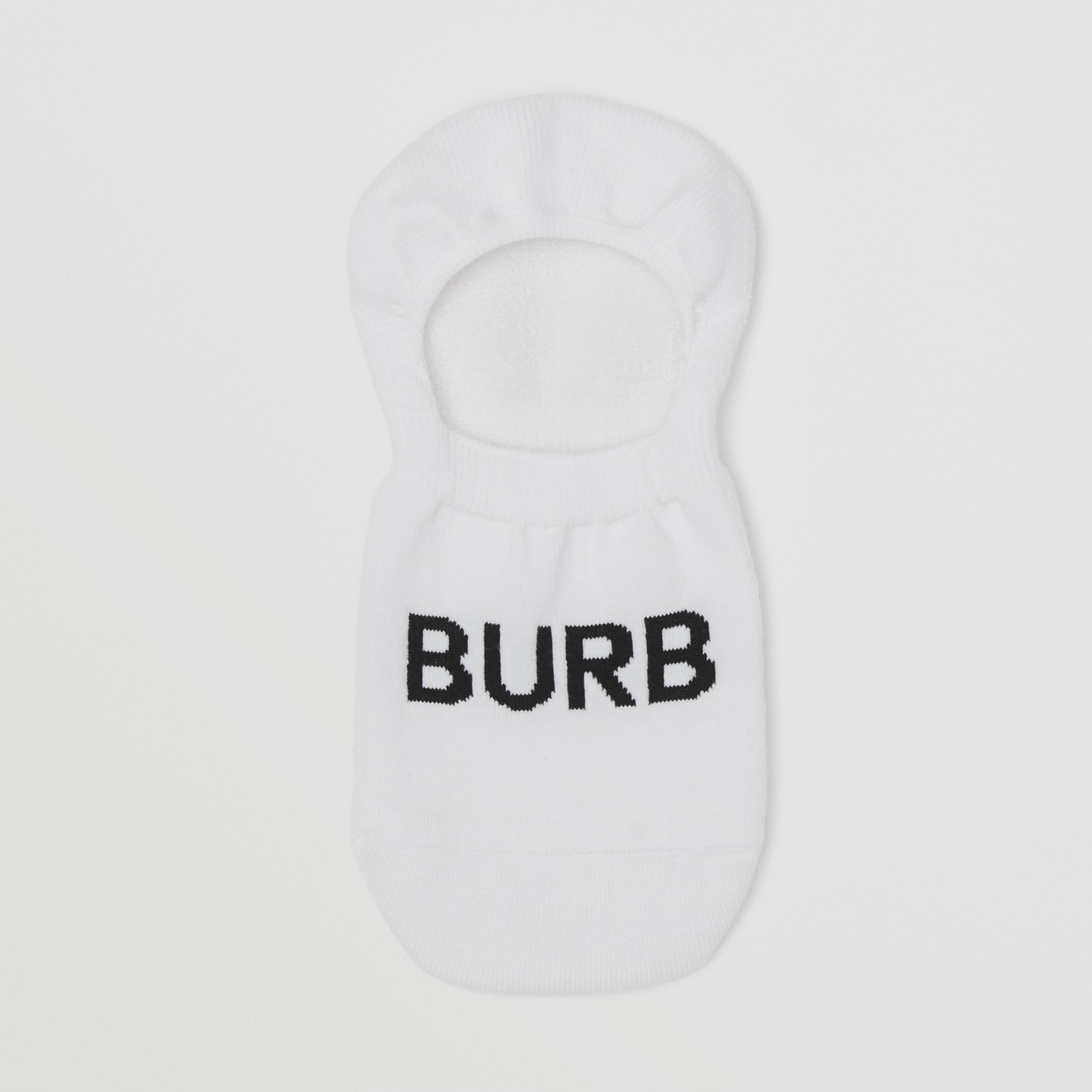 Logo Intarsia Cotton Blend Sneaker Socks in White | Burberry® Official - 1