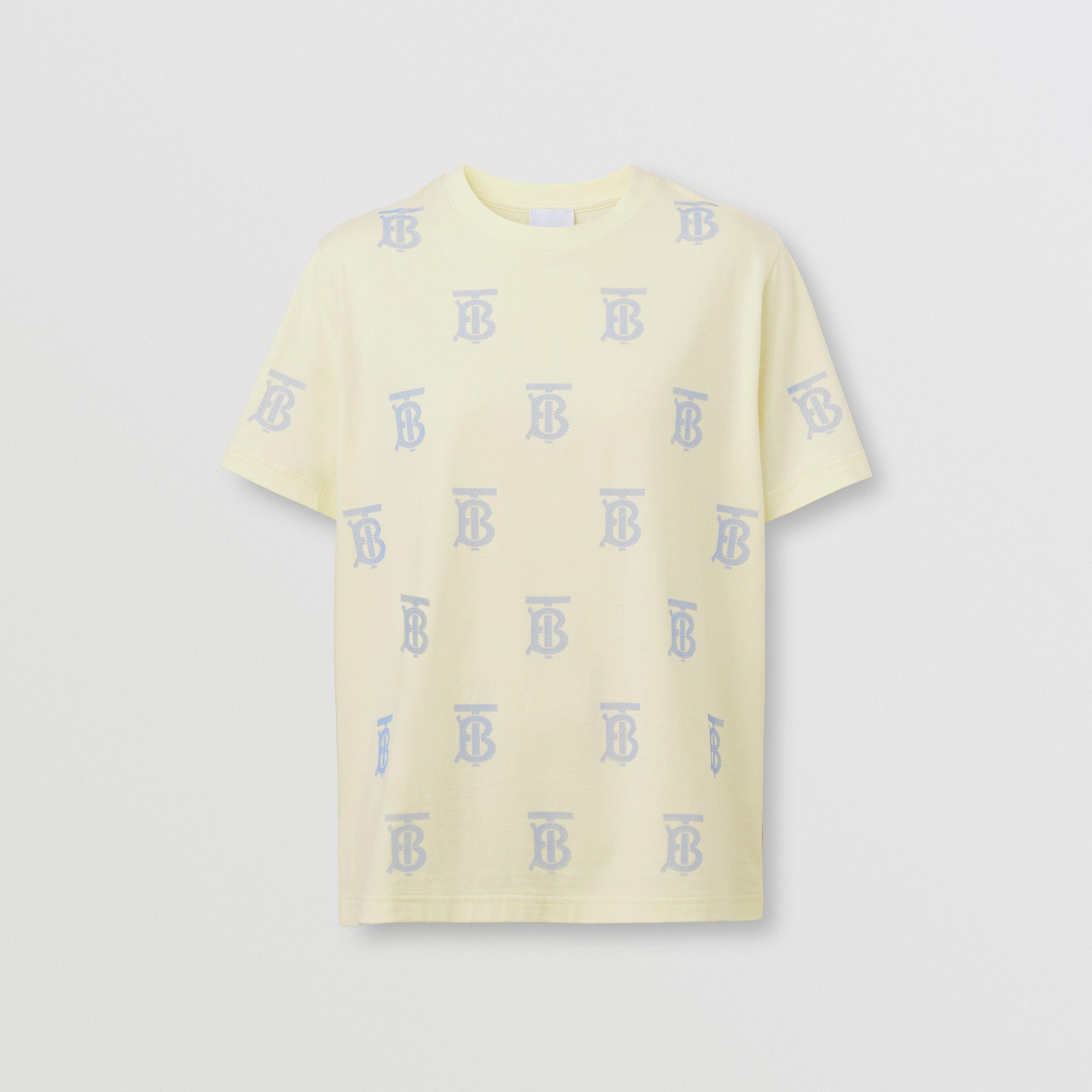 Monogram Motif Cotton T-shirt in Frosted Lemon - Women | Burberry® Official - 4