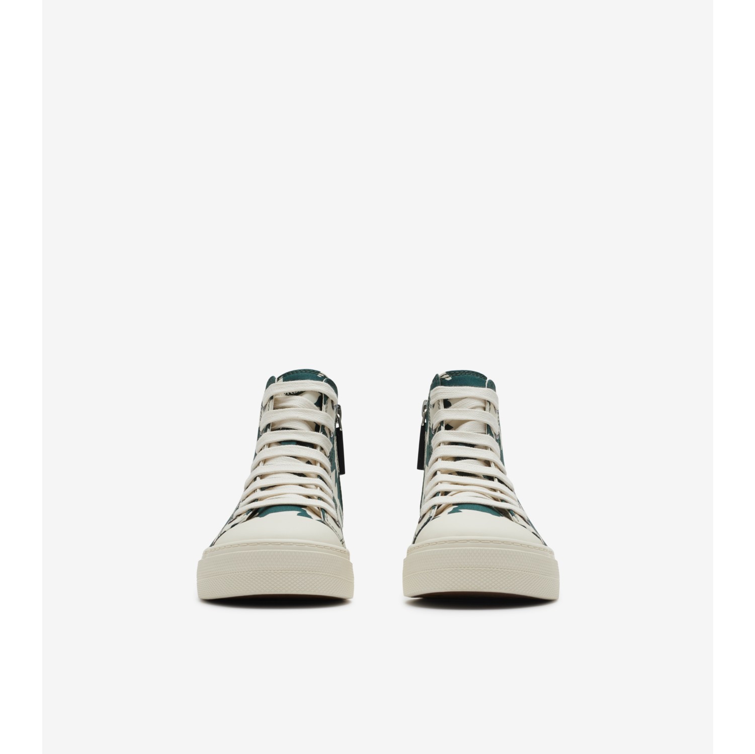 Sneaker alte in gabardine con anatre stile pied-de-poule