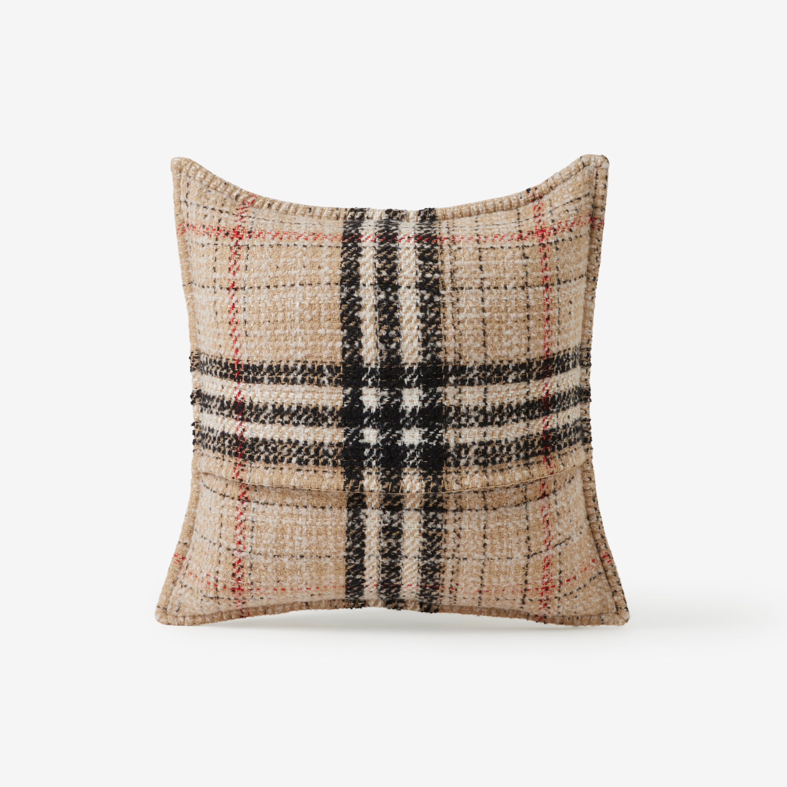 Check Cashmere Blend Tweed Cushion Cover in Archive Beige | Burberry®  Official