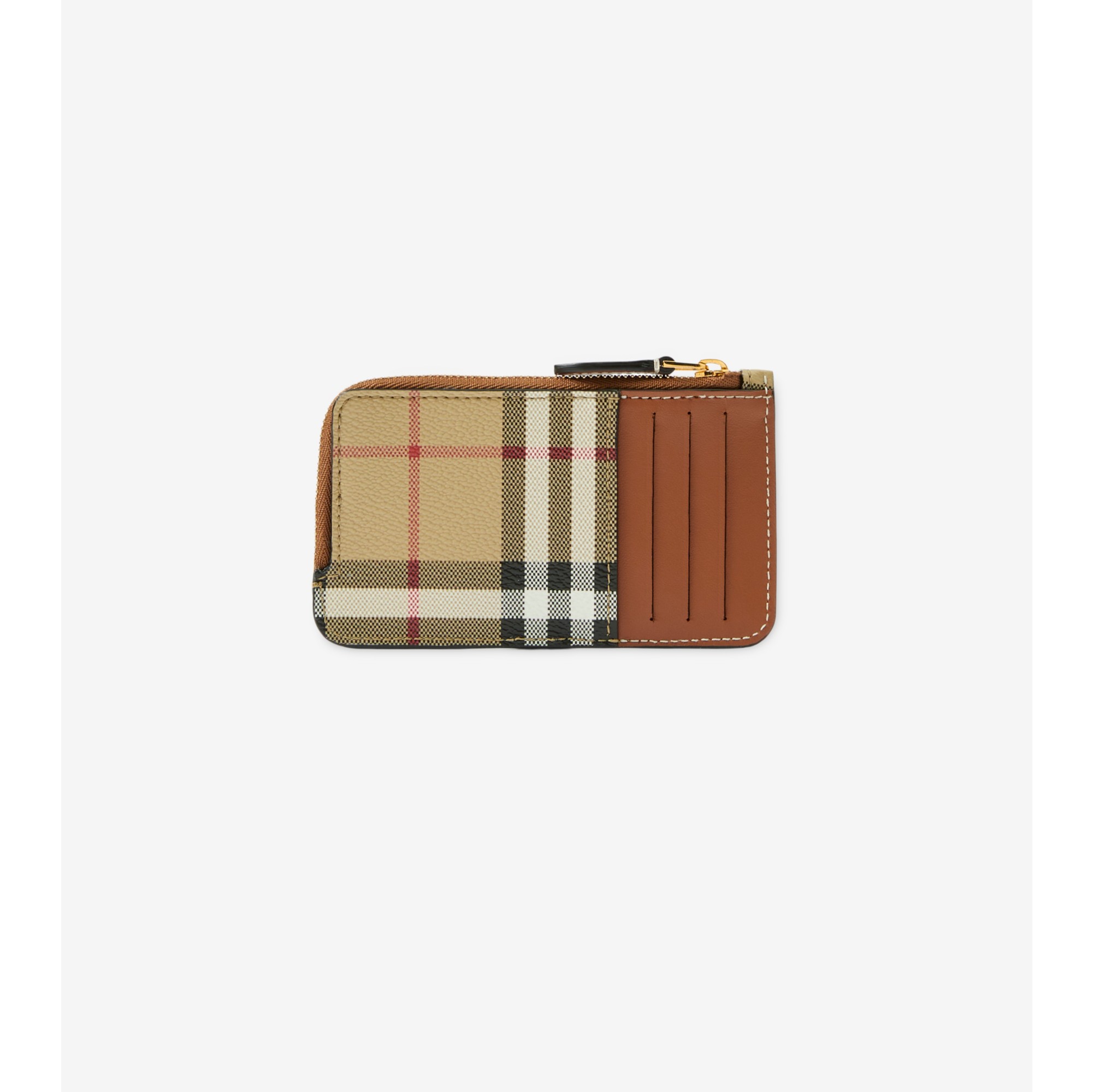 チェック ジップカードケース (アーカイブベージュ) - ウィメンズ, ヴィンテージチェック | Burberry®公式サイト