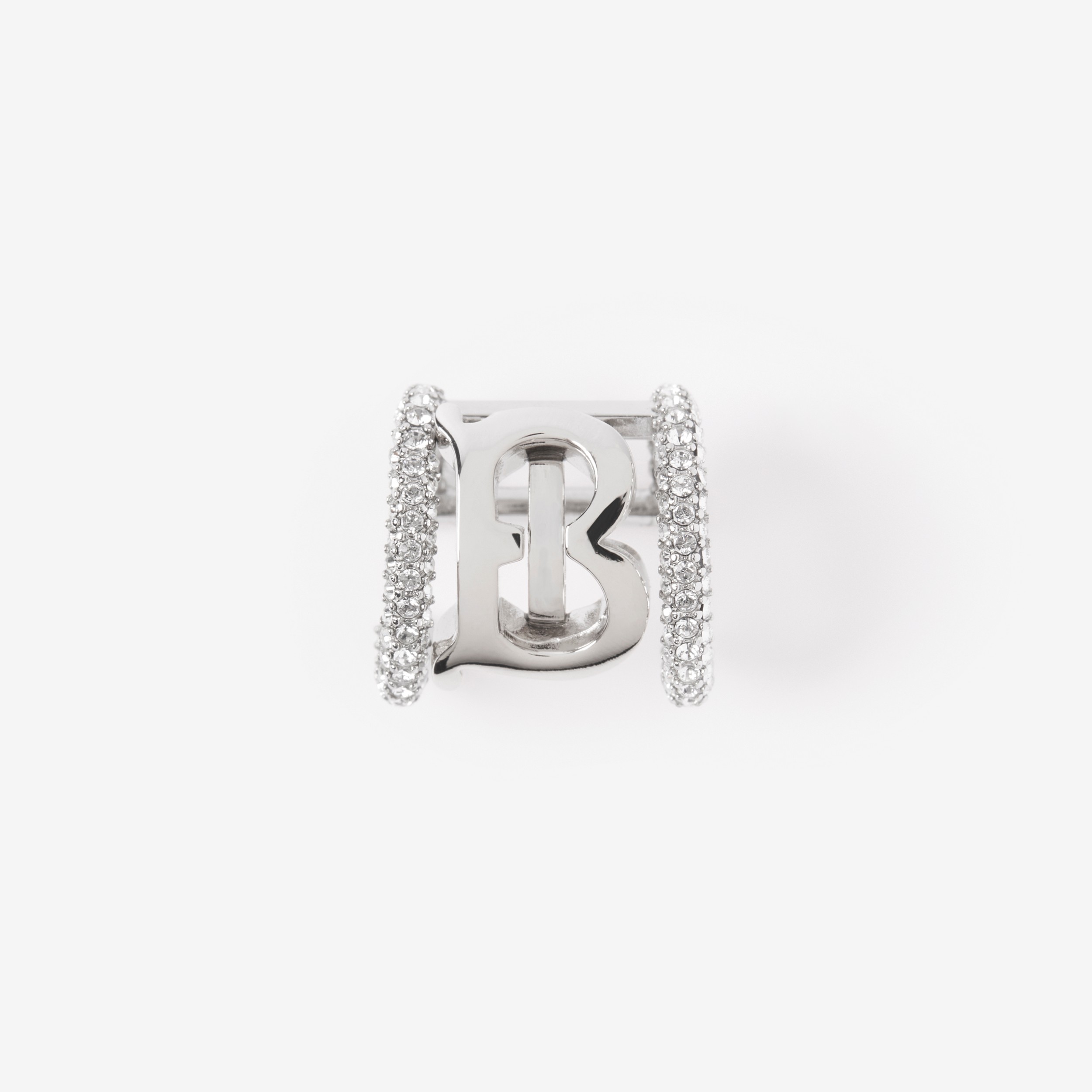 Pendiente ear cuff con cristales y monograma (Paladio/cristal) - Mujer | Burberry® oficial - 1