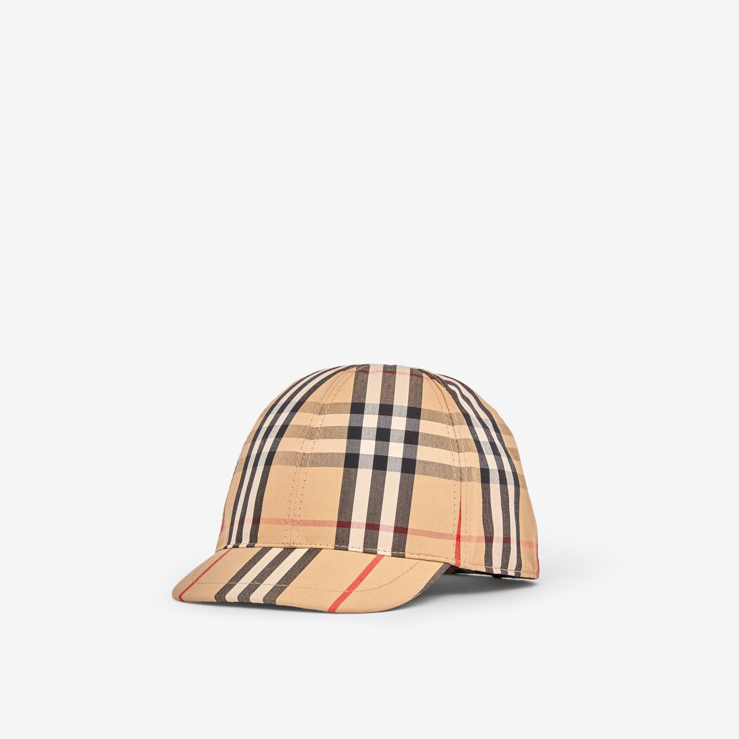 Vintage Check and Icon Stripe Cotton Baseball Cap in Archive Beige -  Children | Burberry® Official