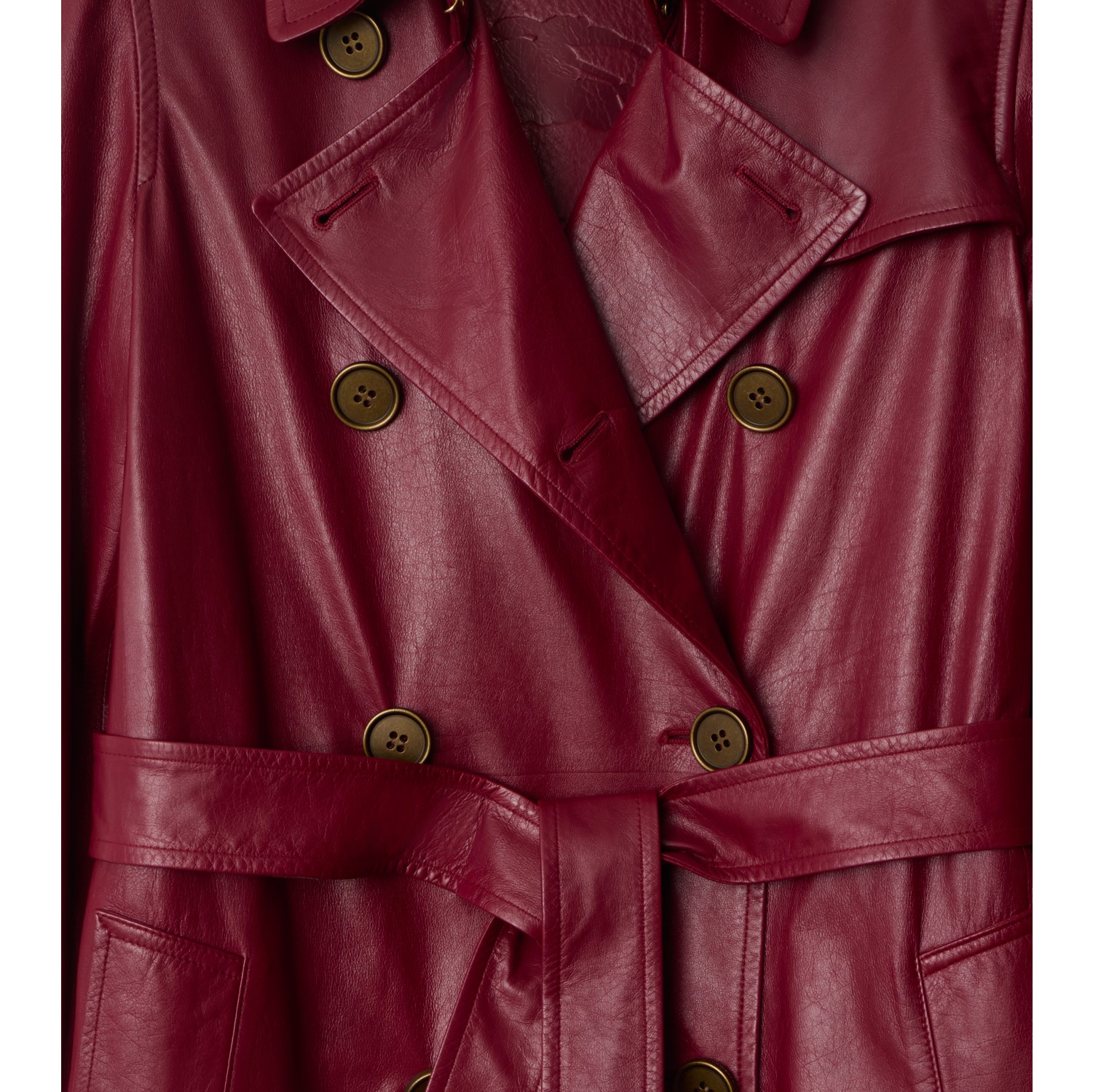 Mid-length Leather Kensington Trench Coat
