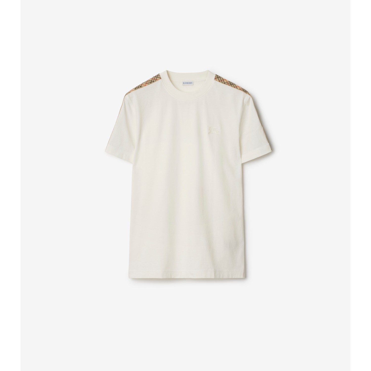 T-shirt in cotone con finiture Check