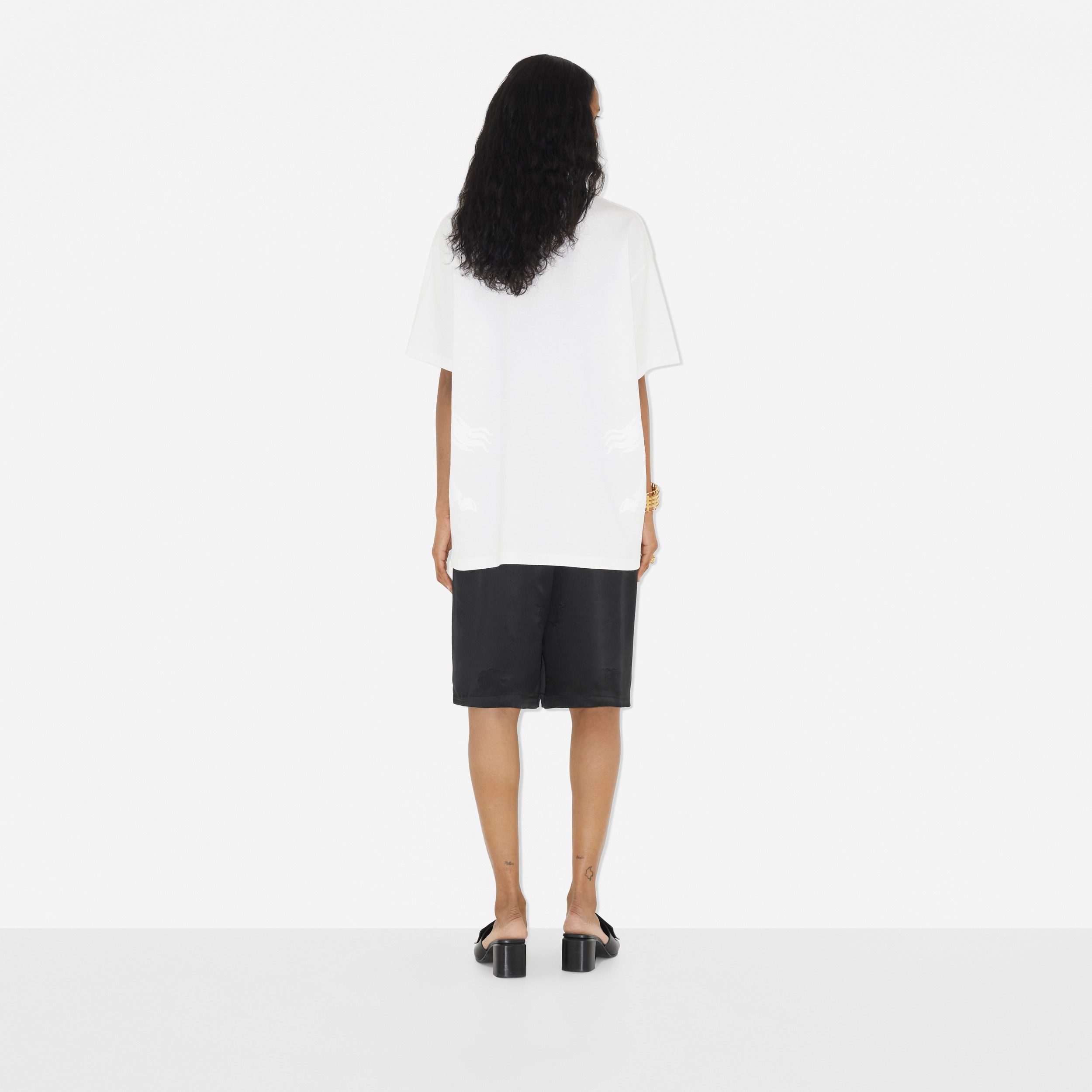 Camiseta oversize en algodón con EKD (Blanco) - Mujer | Burberry® oficial - 4