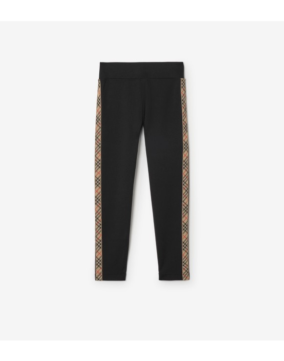 Check Trim Nylon Leggings