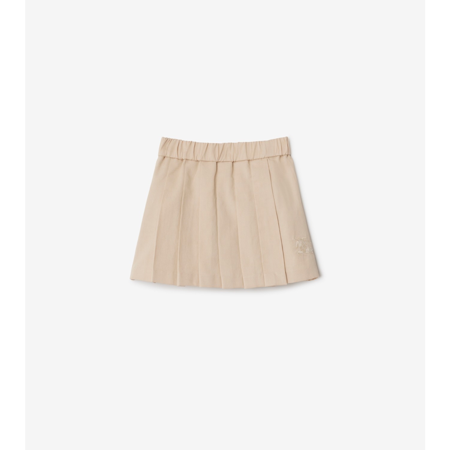 Pleated Cotton Blend Skirt