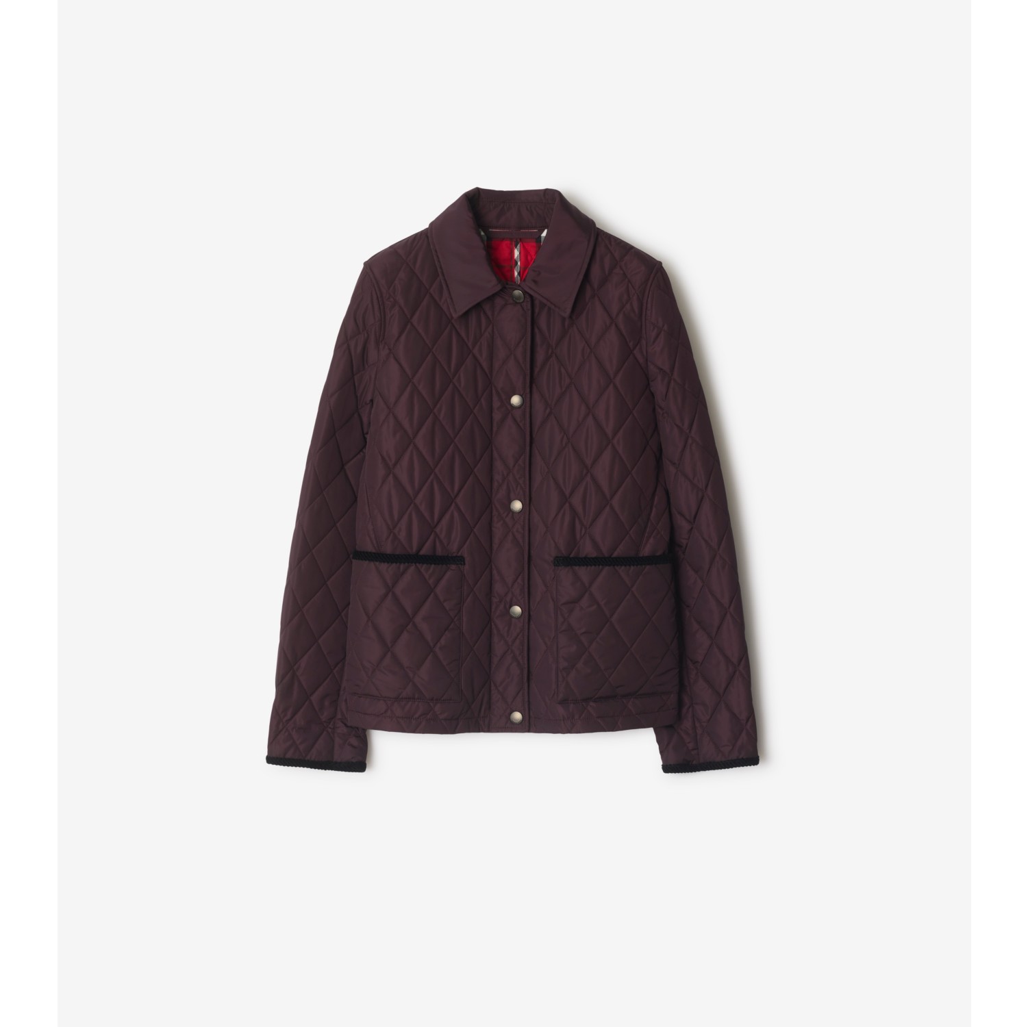 Nylon Quilted Jacket in Wine red - Women | Burberry® Official
