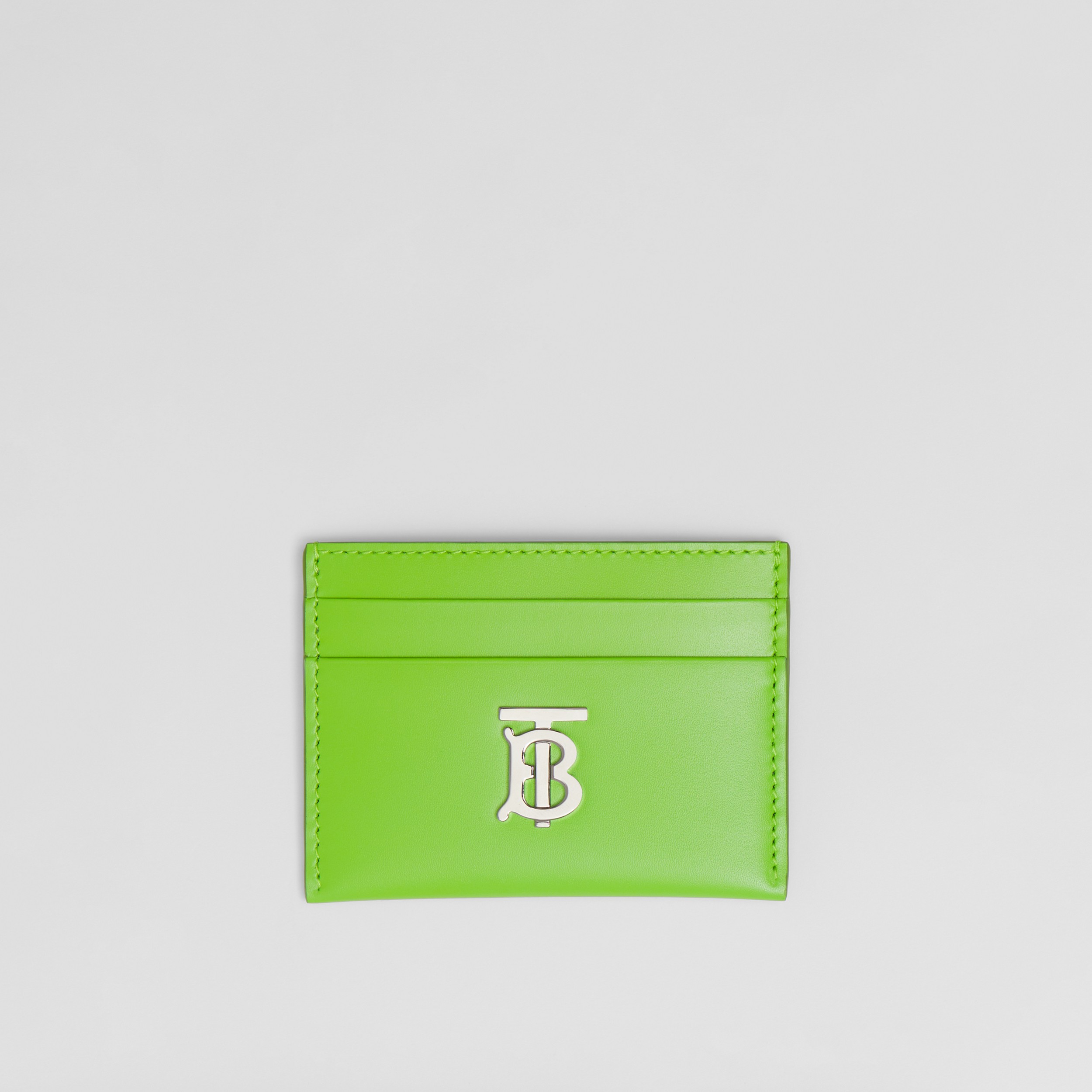 Monogram Motif Leather Card Case in Brilliant Green - Women | Burberry® Official - 1